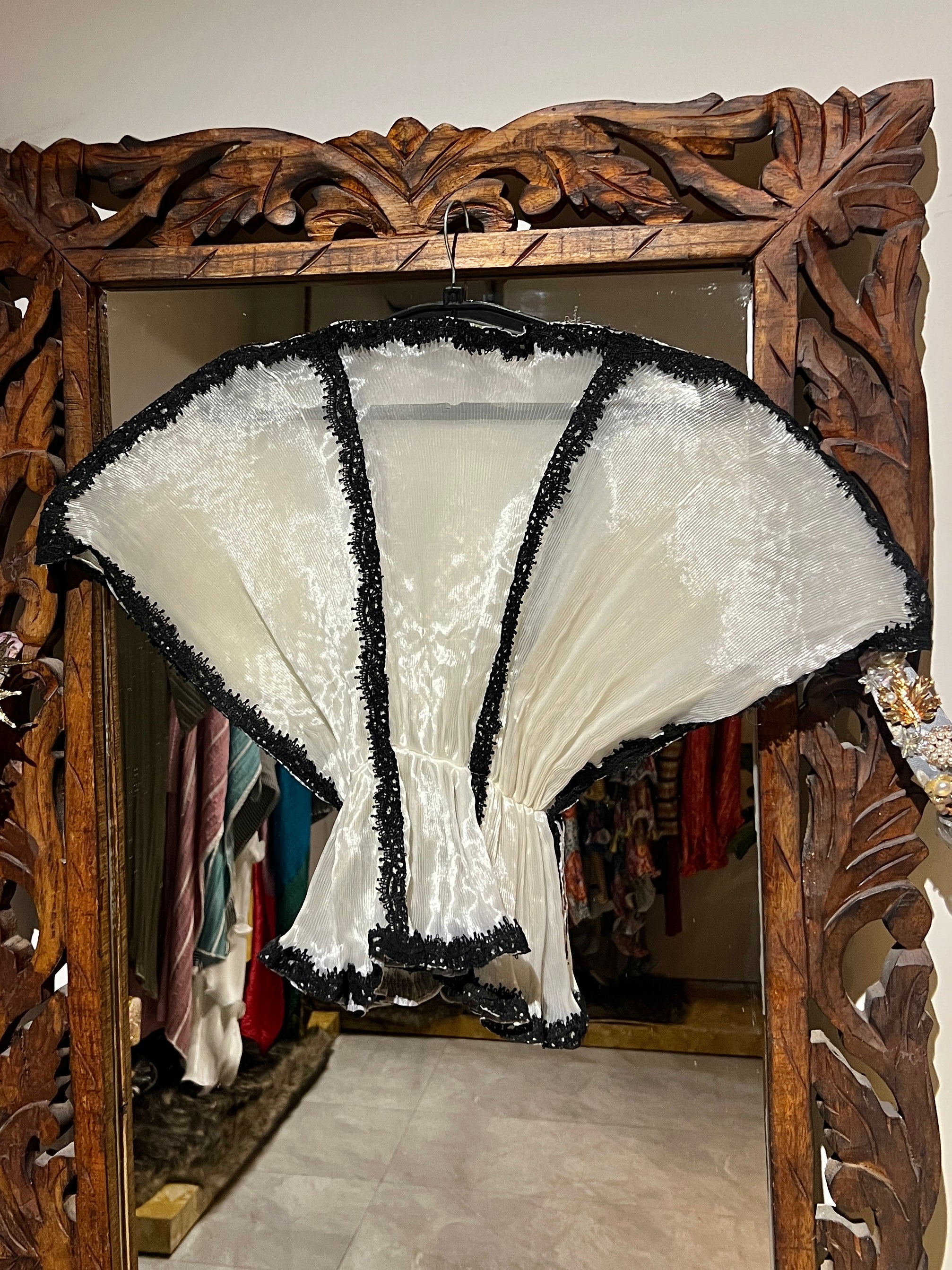 Lace Up Moon Lift Top in ivory