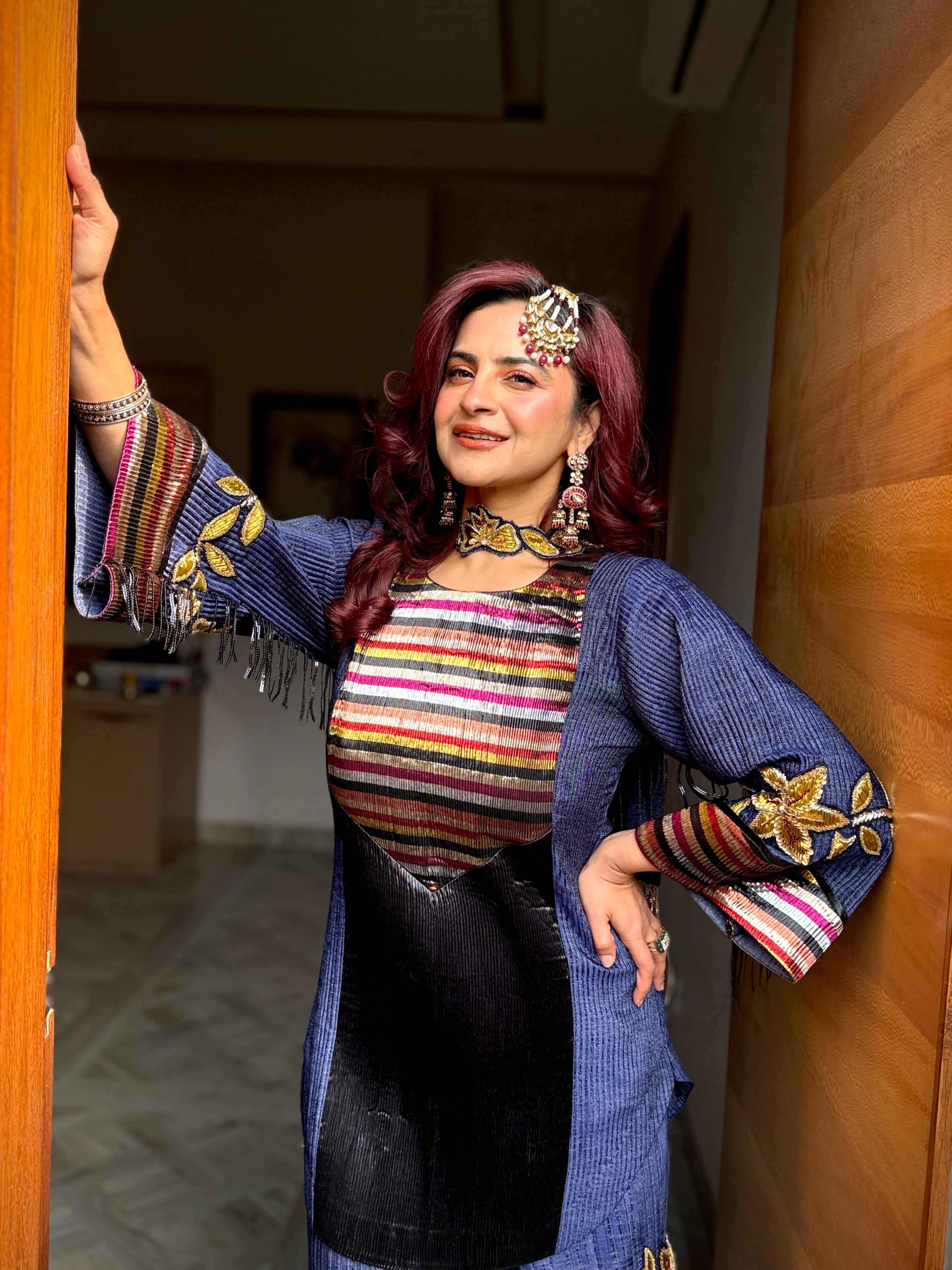 Neel Zari Garara set in Blue