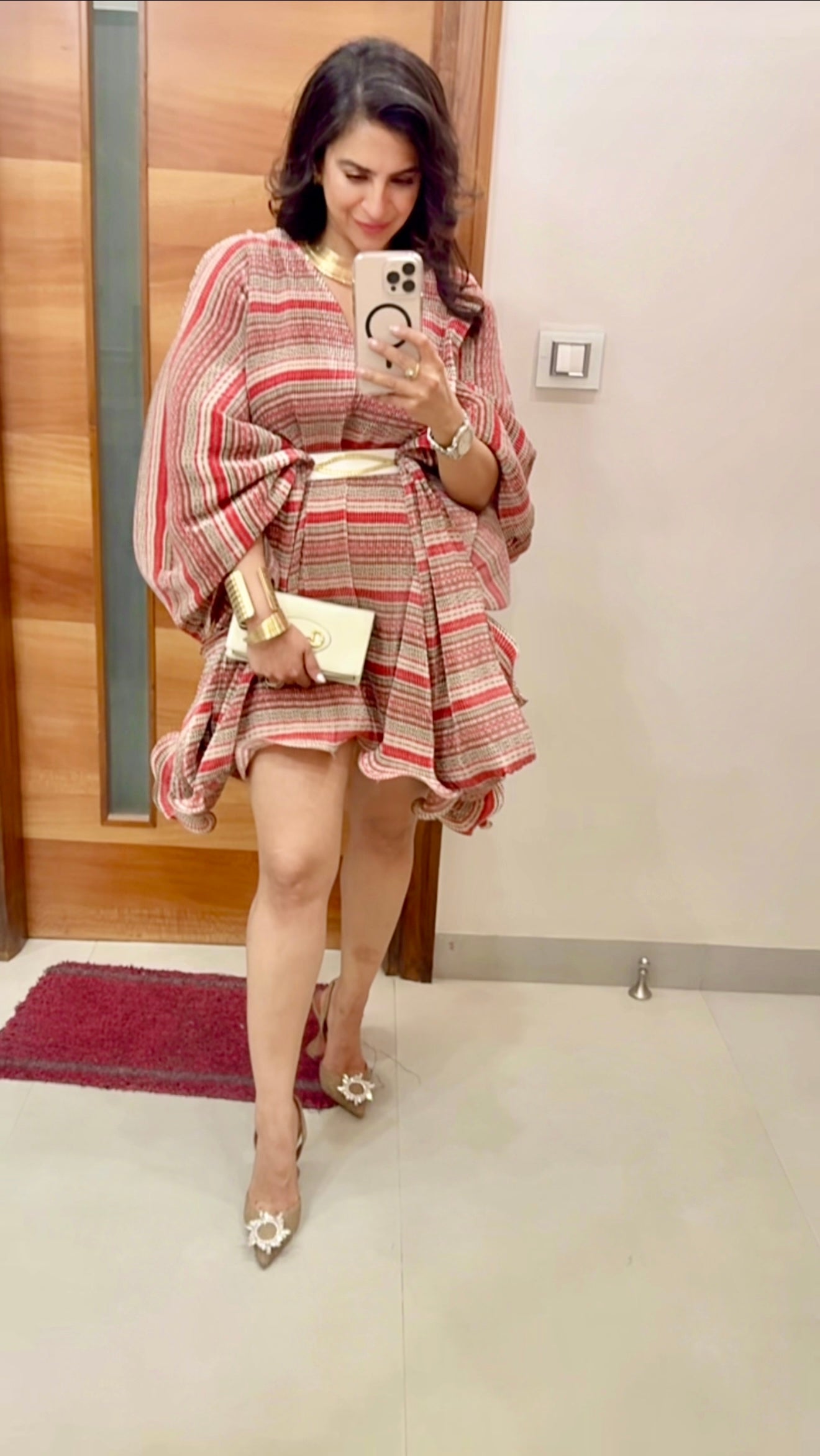 Moon kaftan in red stripe