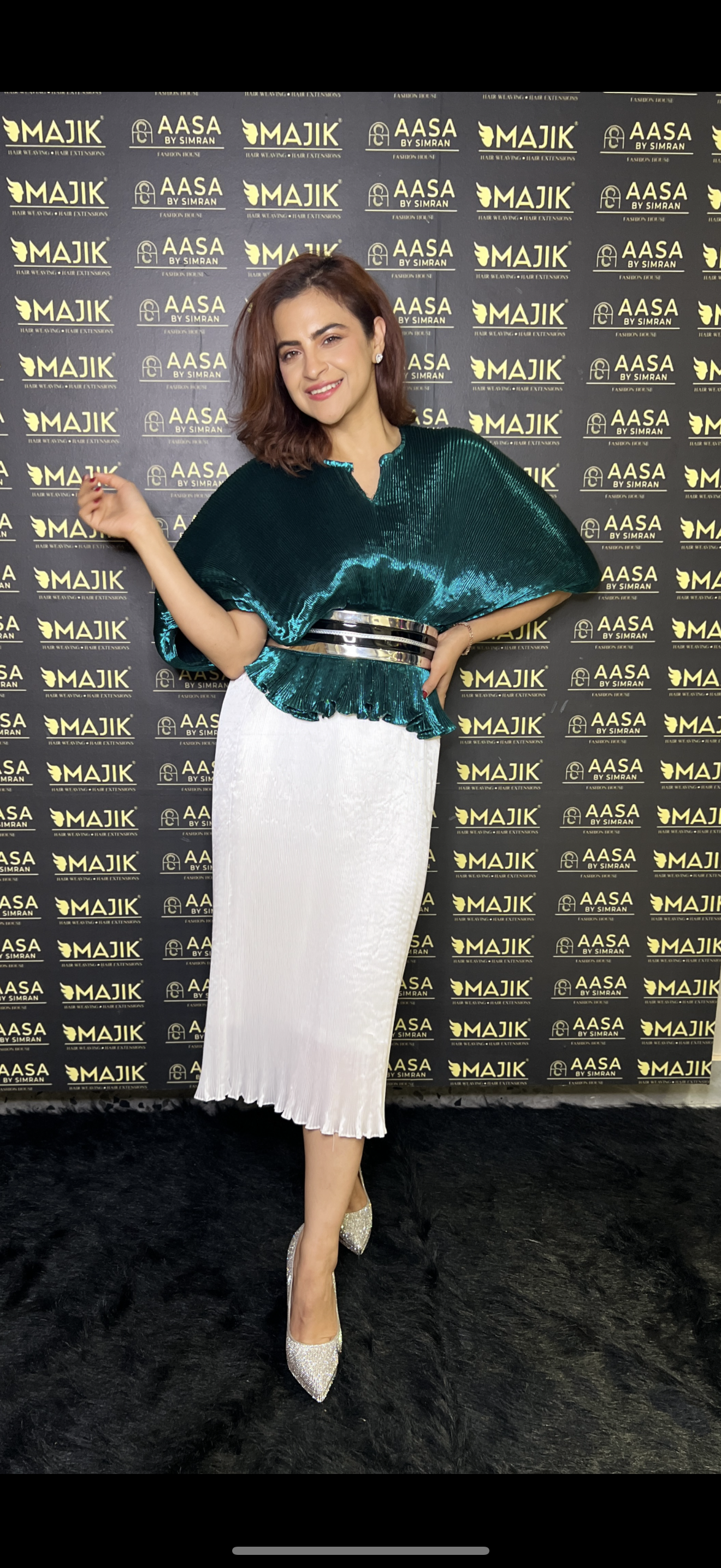 Aqua shimmer moonlift  skirt set