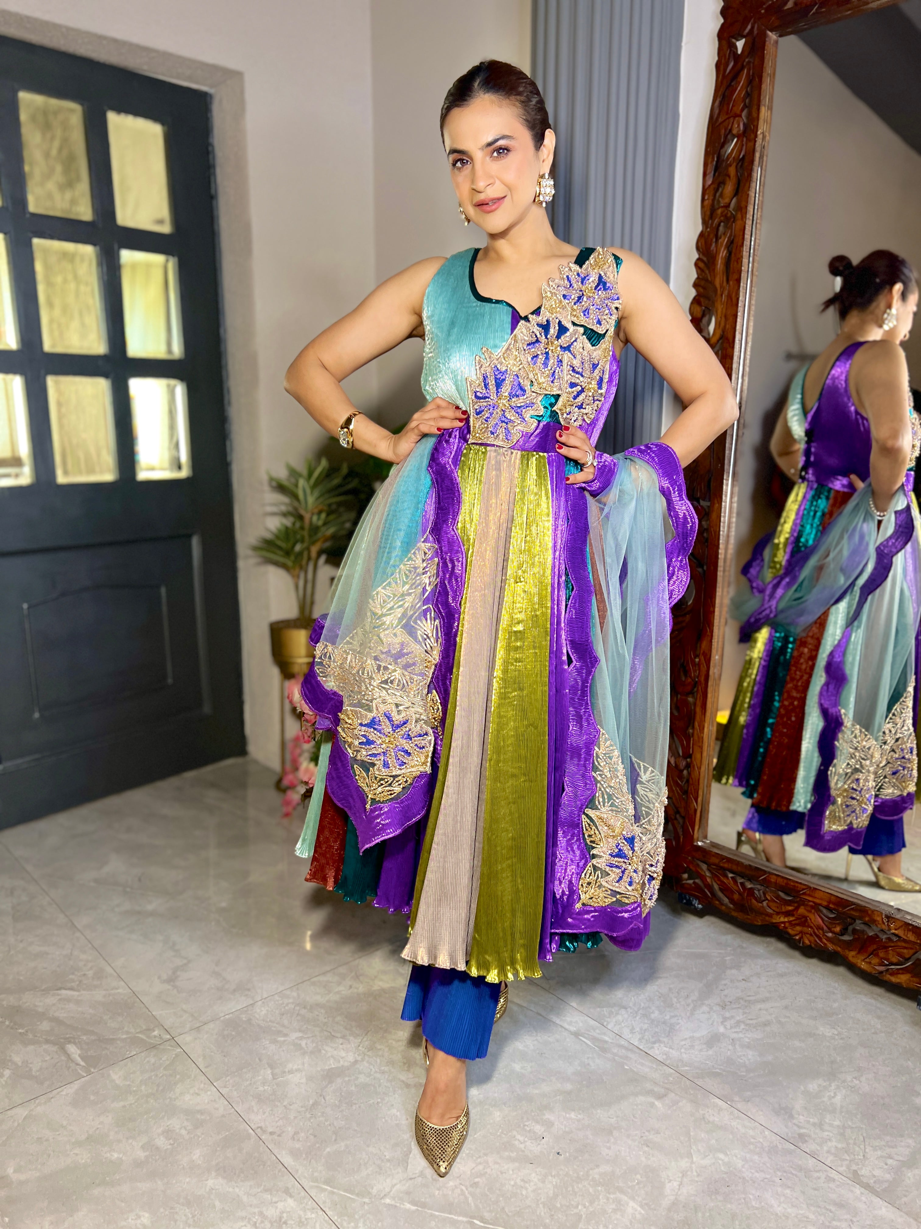 Multi-color Zuri embroidered Anarkali