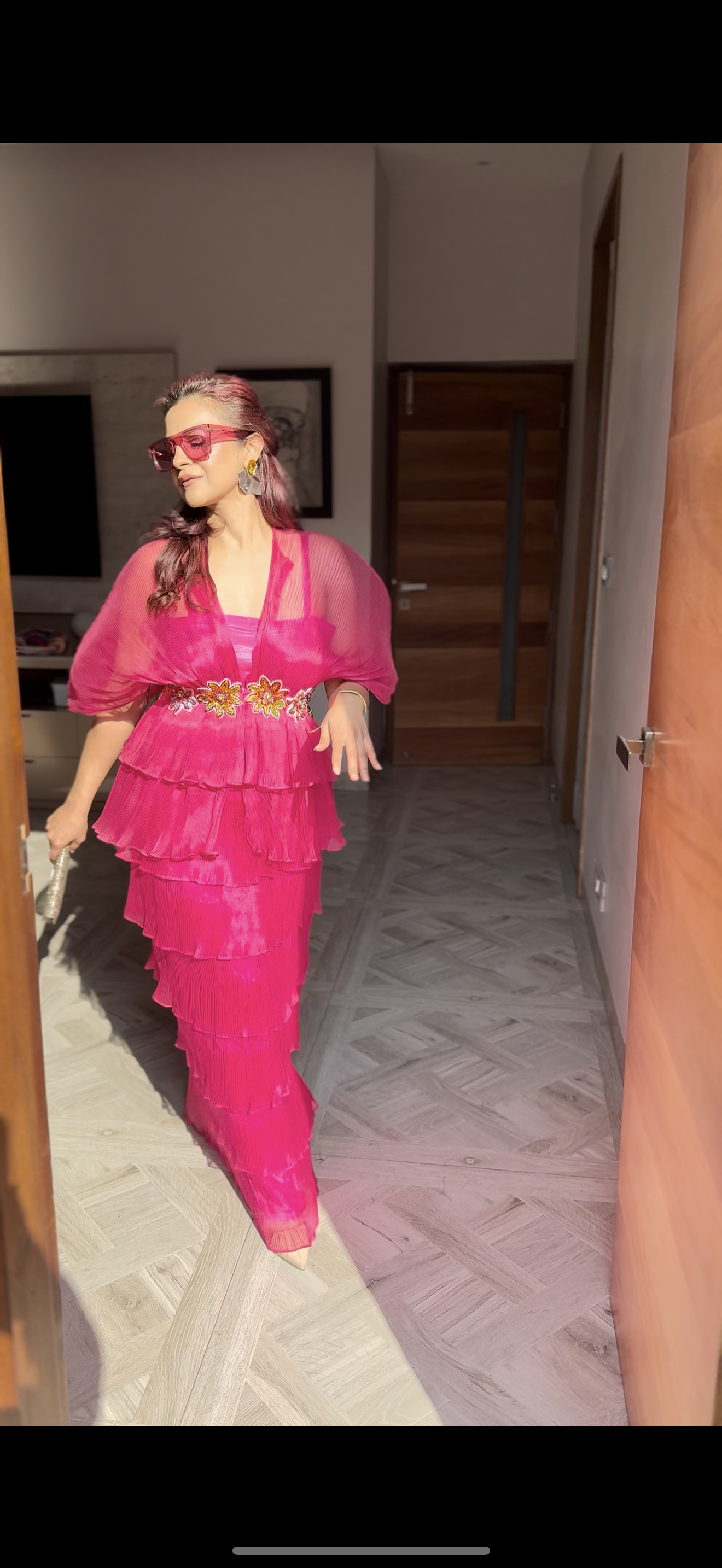 Pink embroidered moon with tutu skirt