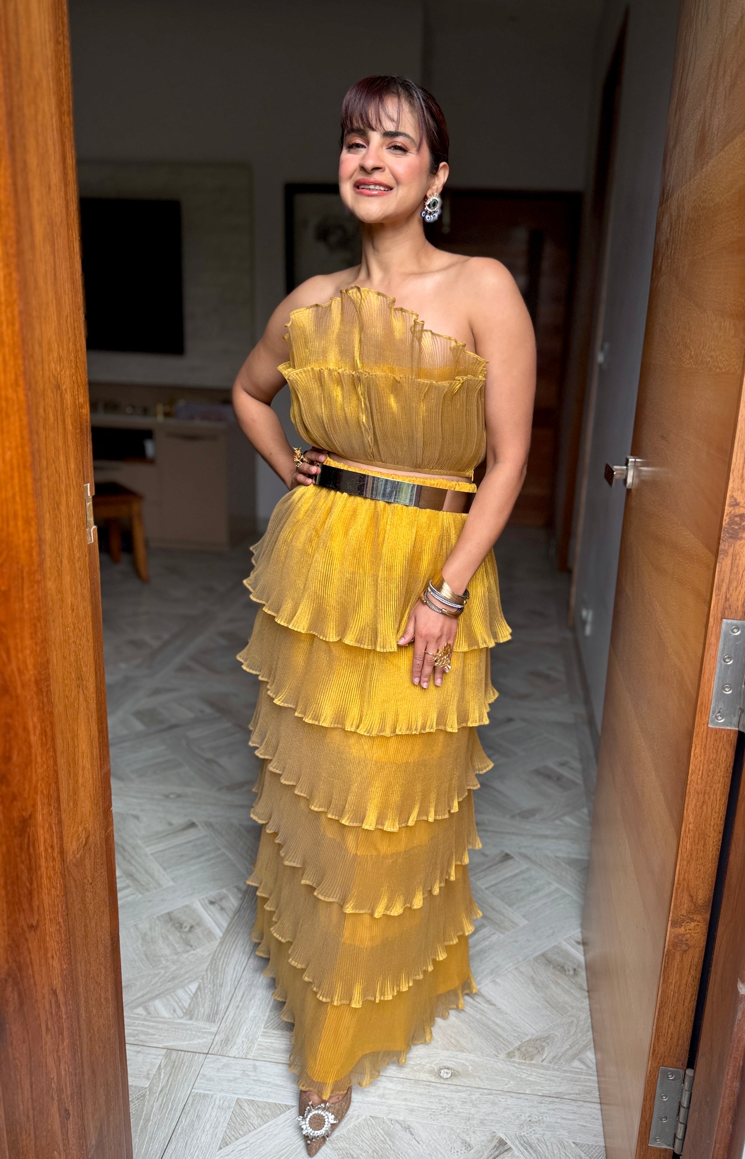 Golden Marigold Tutu Top and Skirt Set