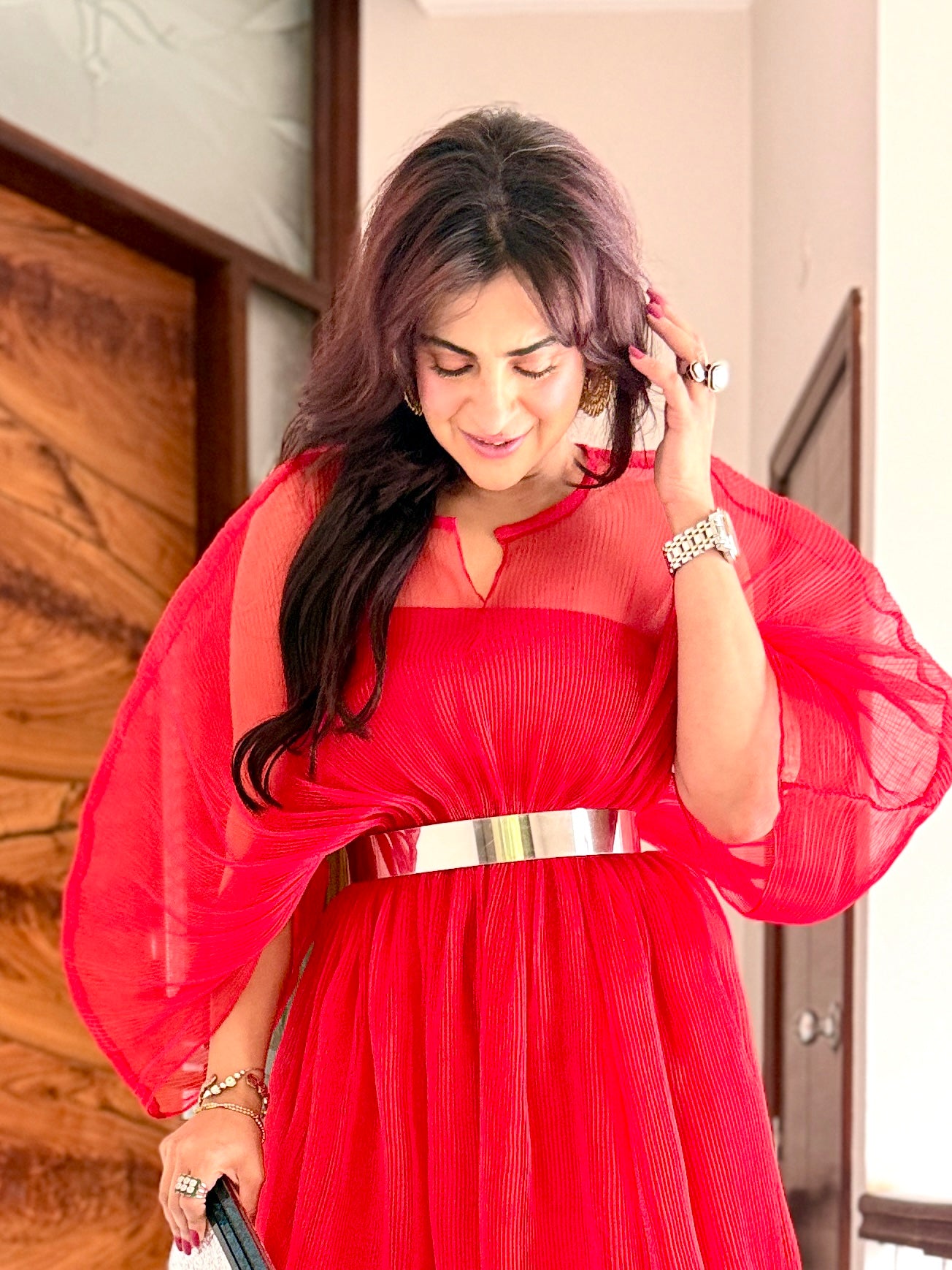 Scarlet Mist Moon Dress in Red