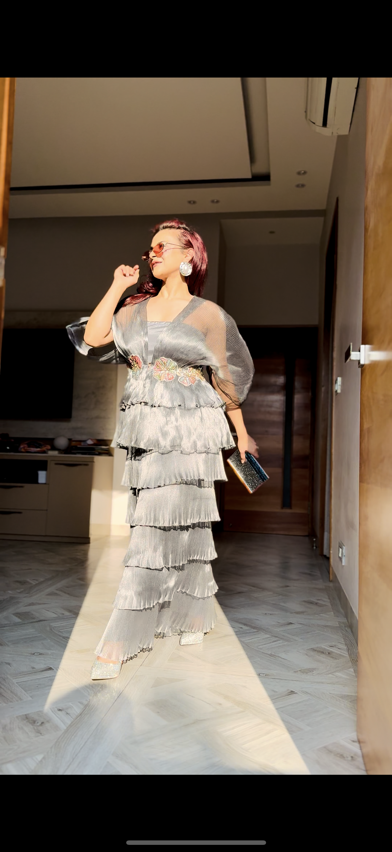 Silver embroidered moon with tutu skirt