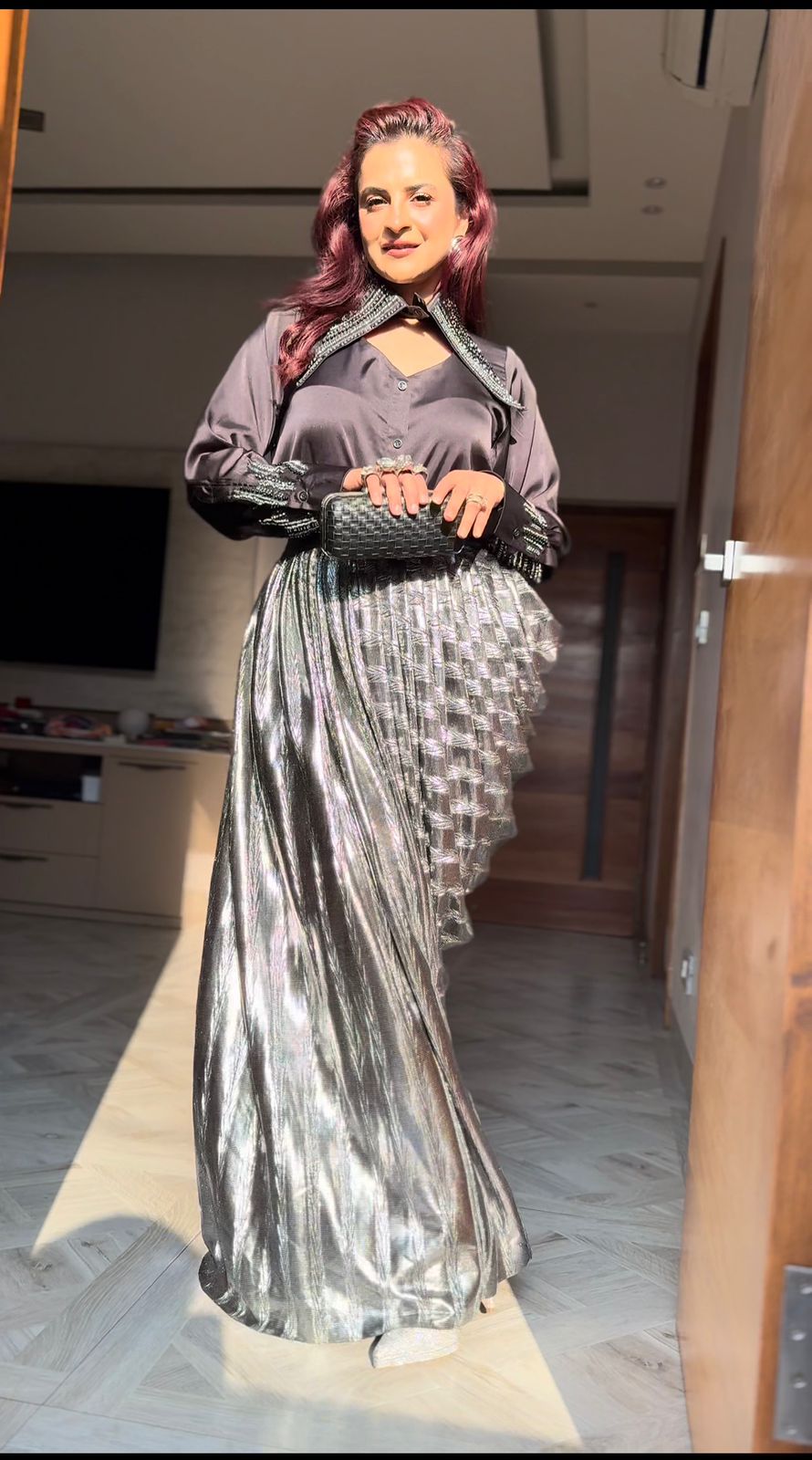 Twilight Shirt with Silver Foil Coul Skirt