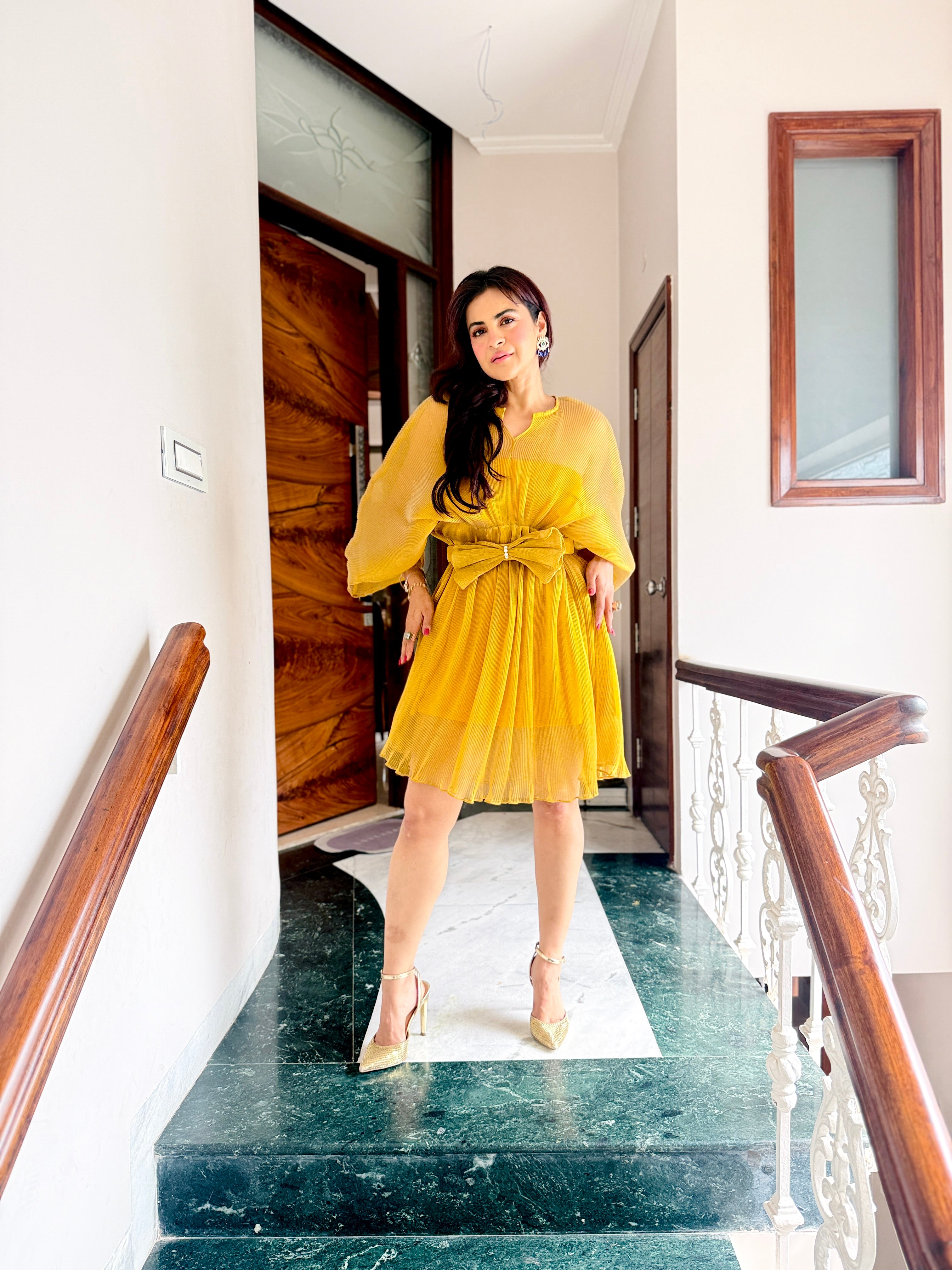 Sunshine Bloom Moon Dress in Golden