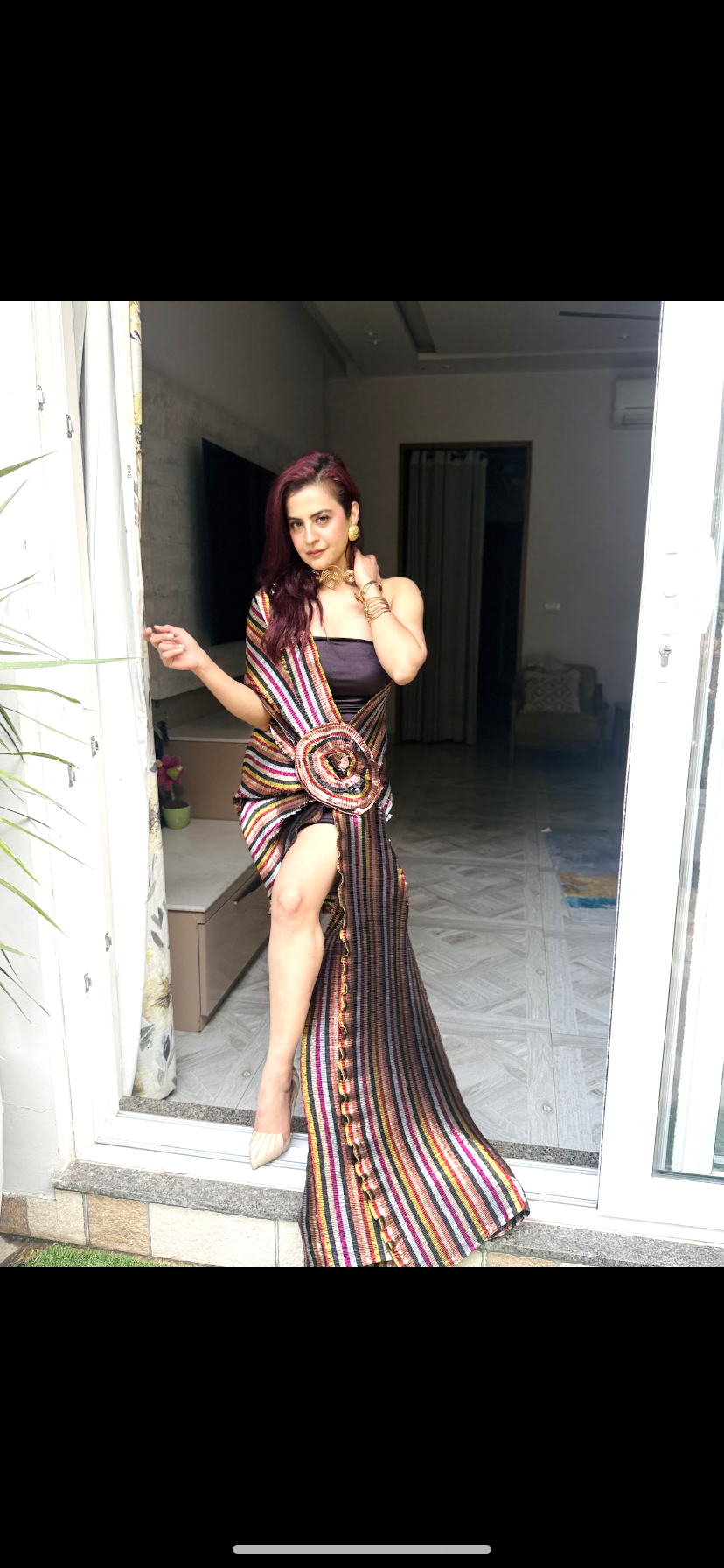 Multi colour striped Luxe Wrap