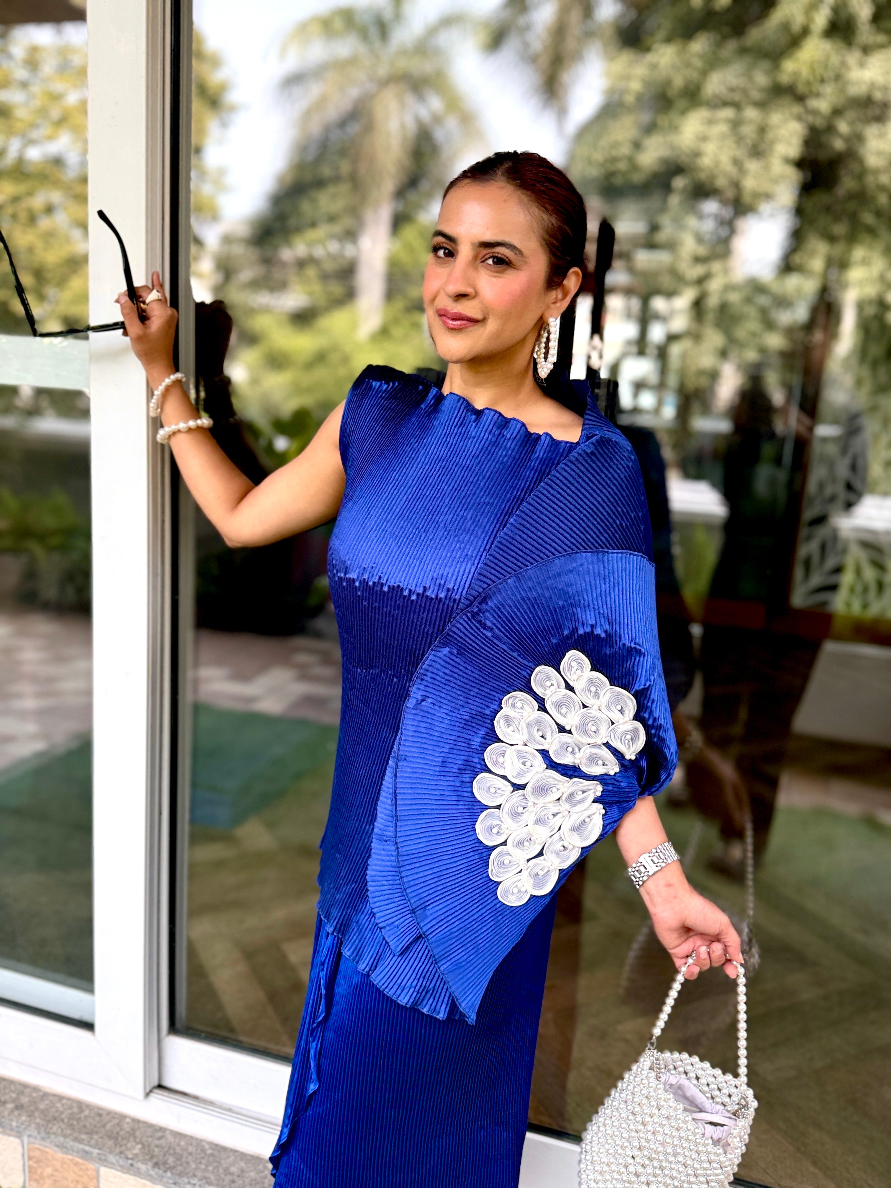 Sapphire Lunar Bloom Top in Electric Blue