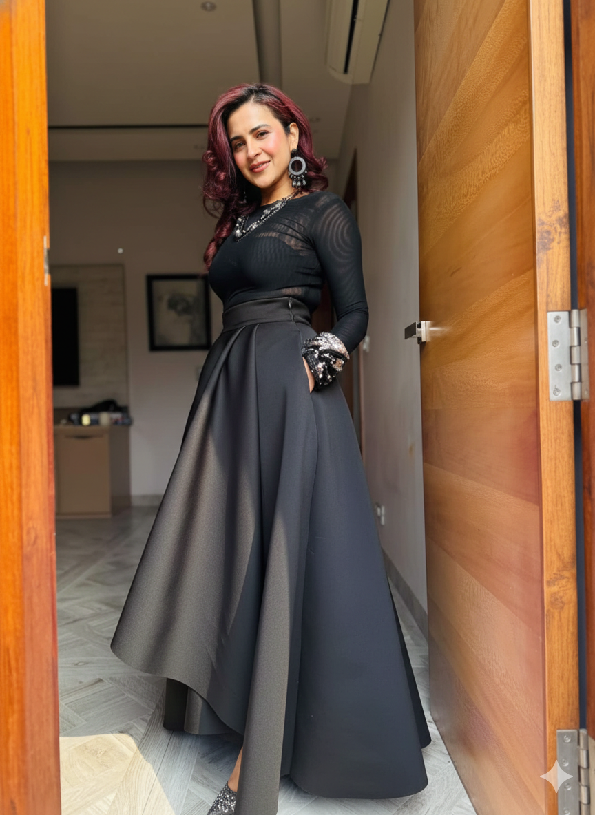 Neoprene black skirt