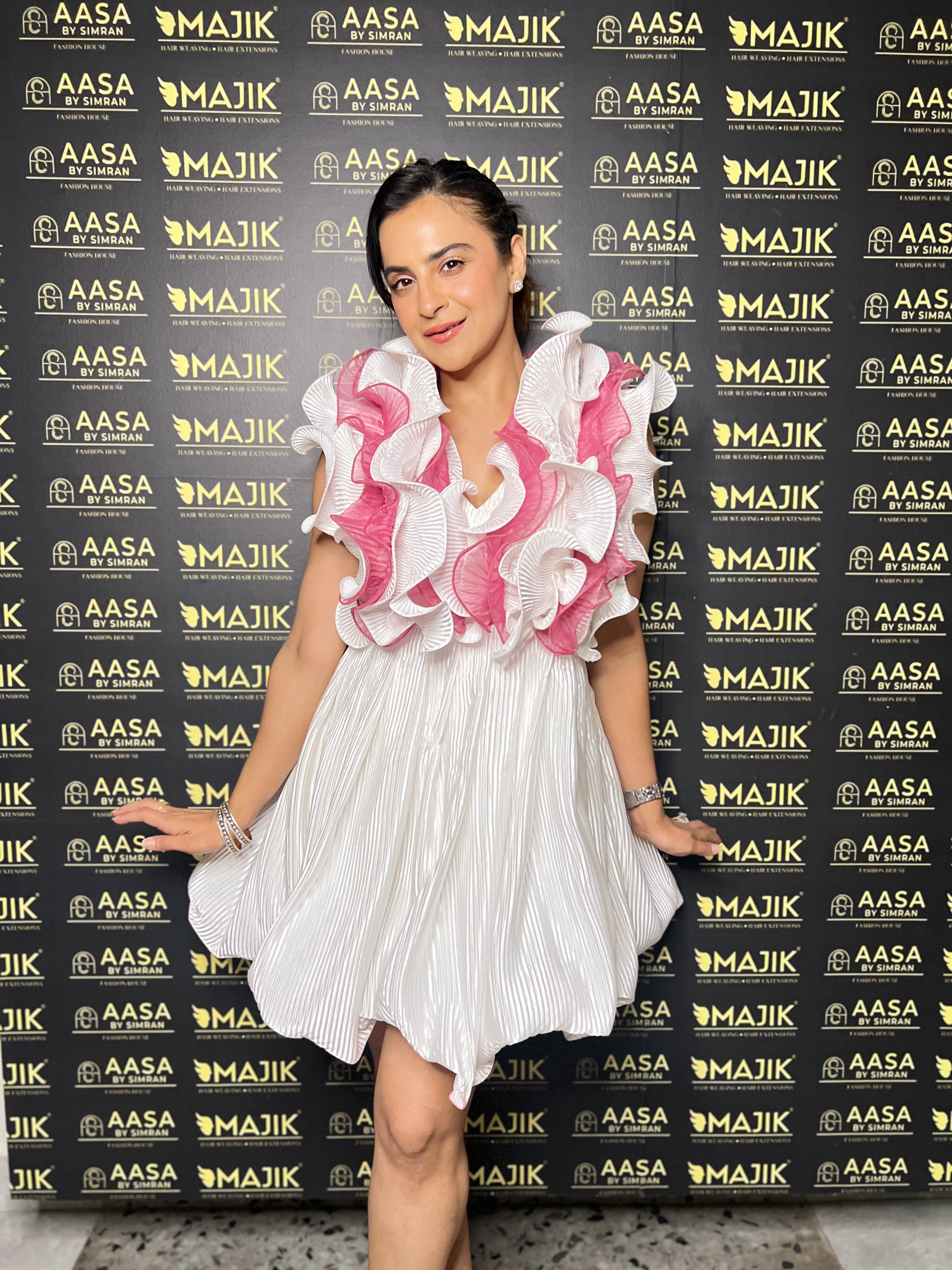 Ruffle dream dress in ethereal