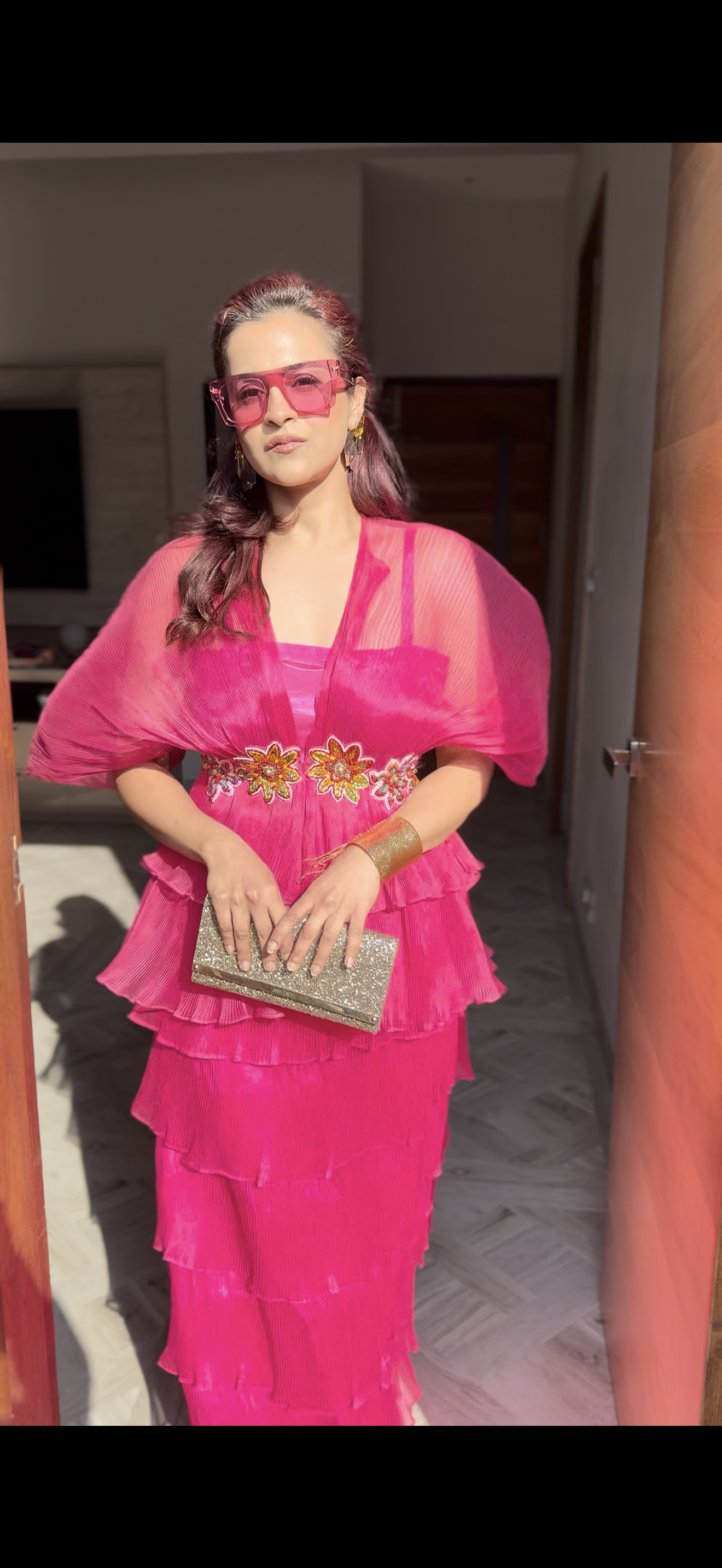 Pink embroidered moon with tutu skirt