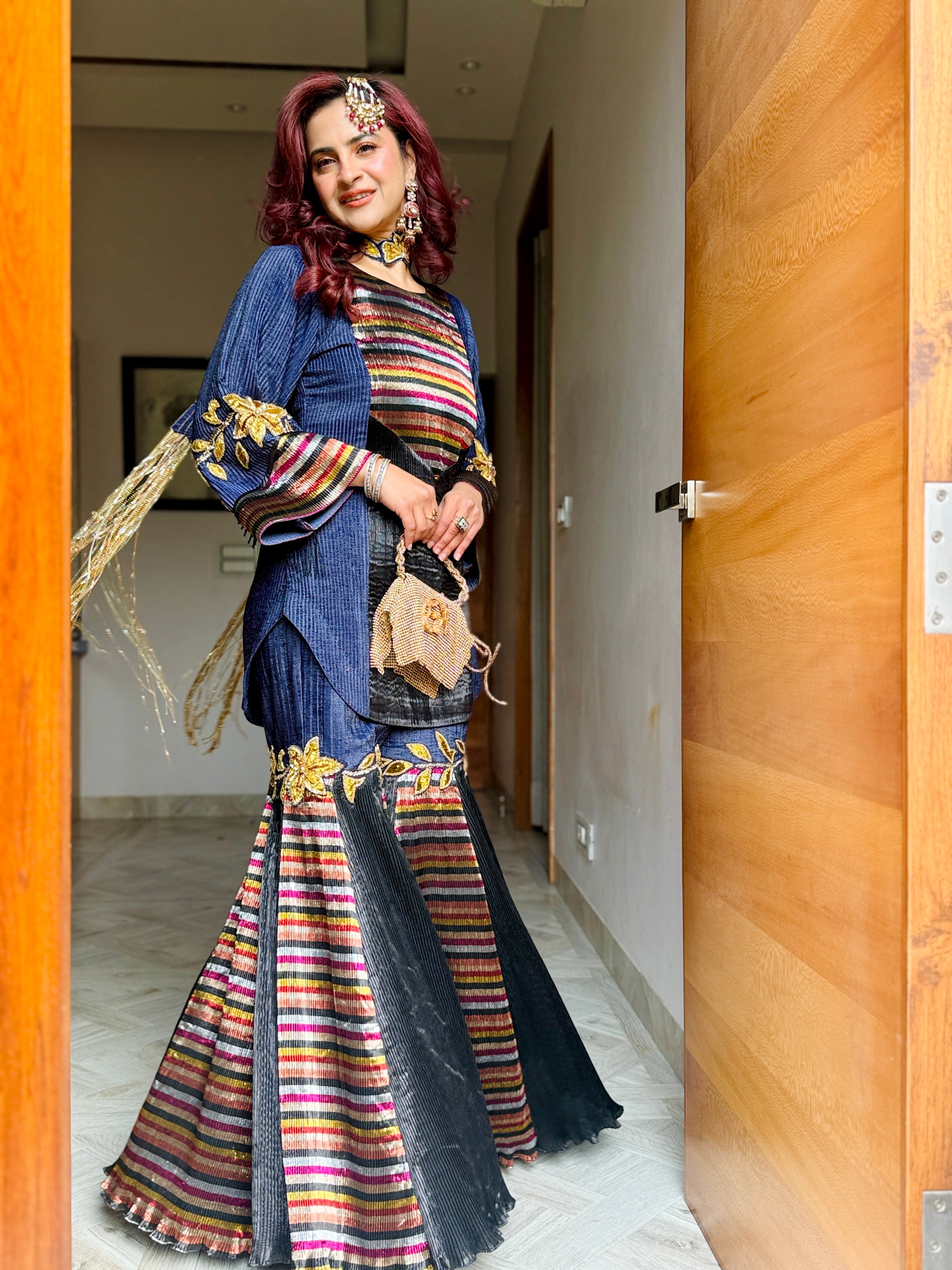 Neel Zari Garara set in Blue