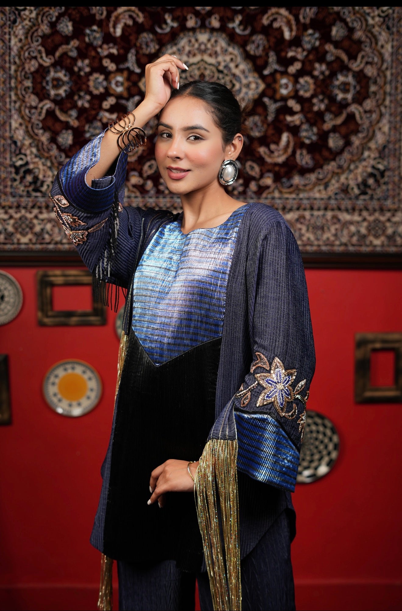 Neelam Zari Kurta set
