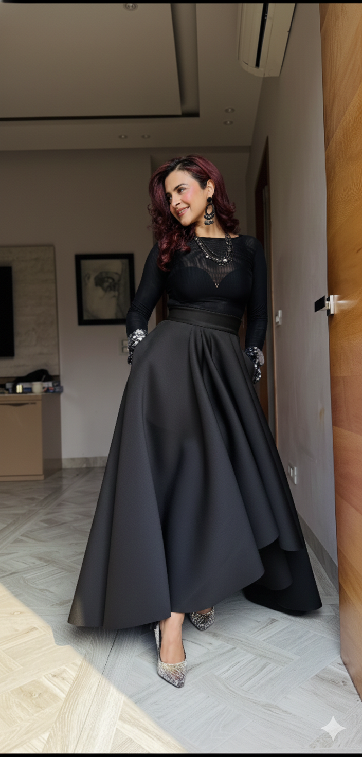 Neoprene black skirt