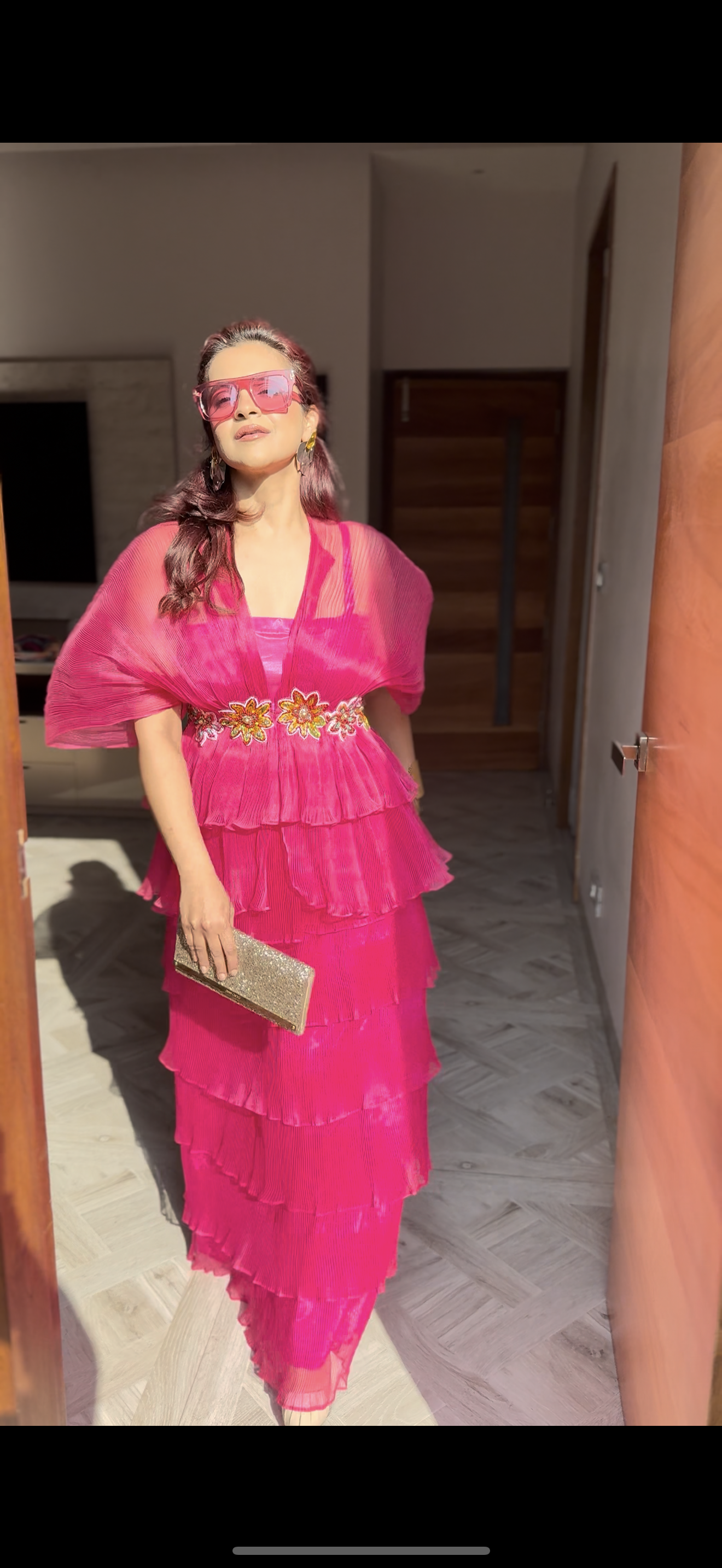 Pink embroidered moon with tutu skirt