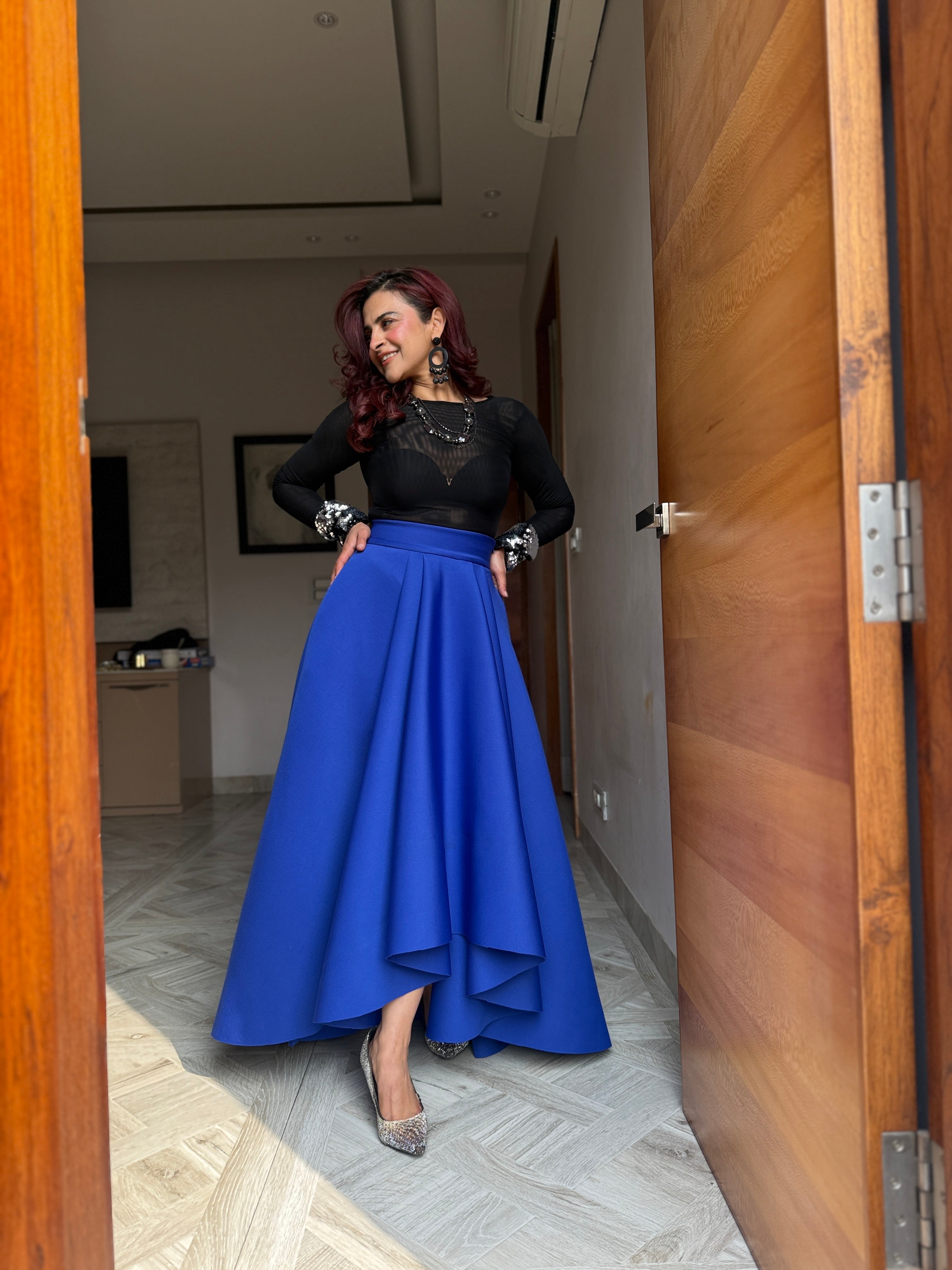 Neoprene blue skirt