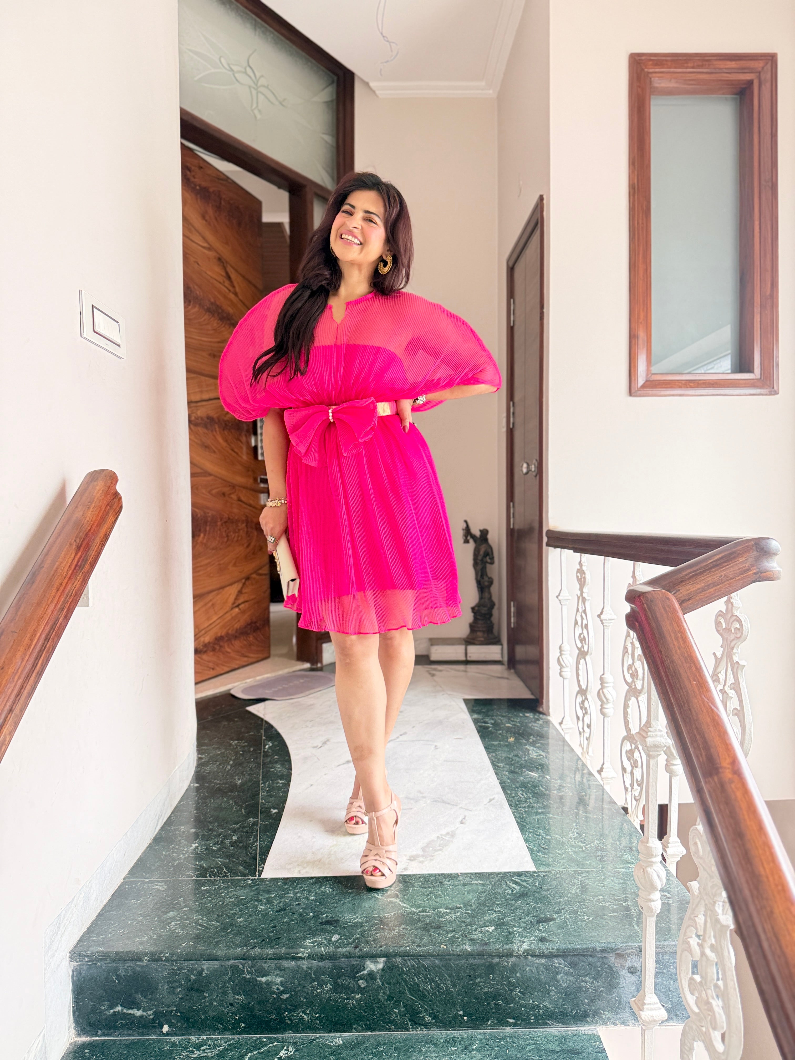 Blush Flame Moon Dress in Pink