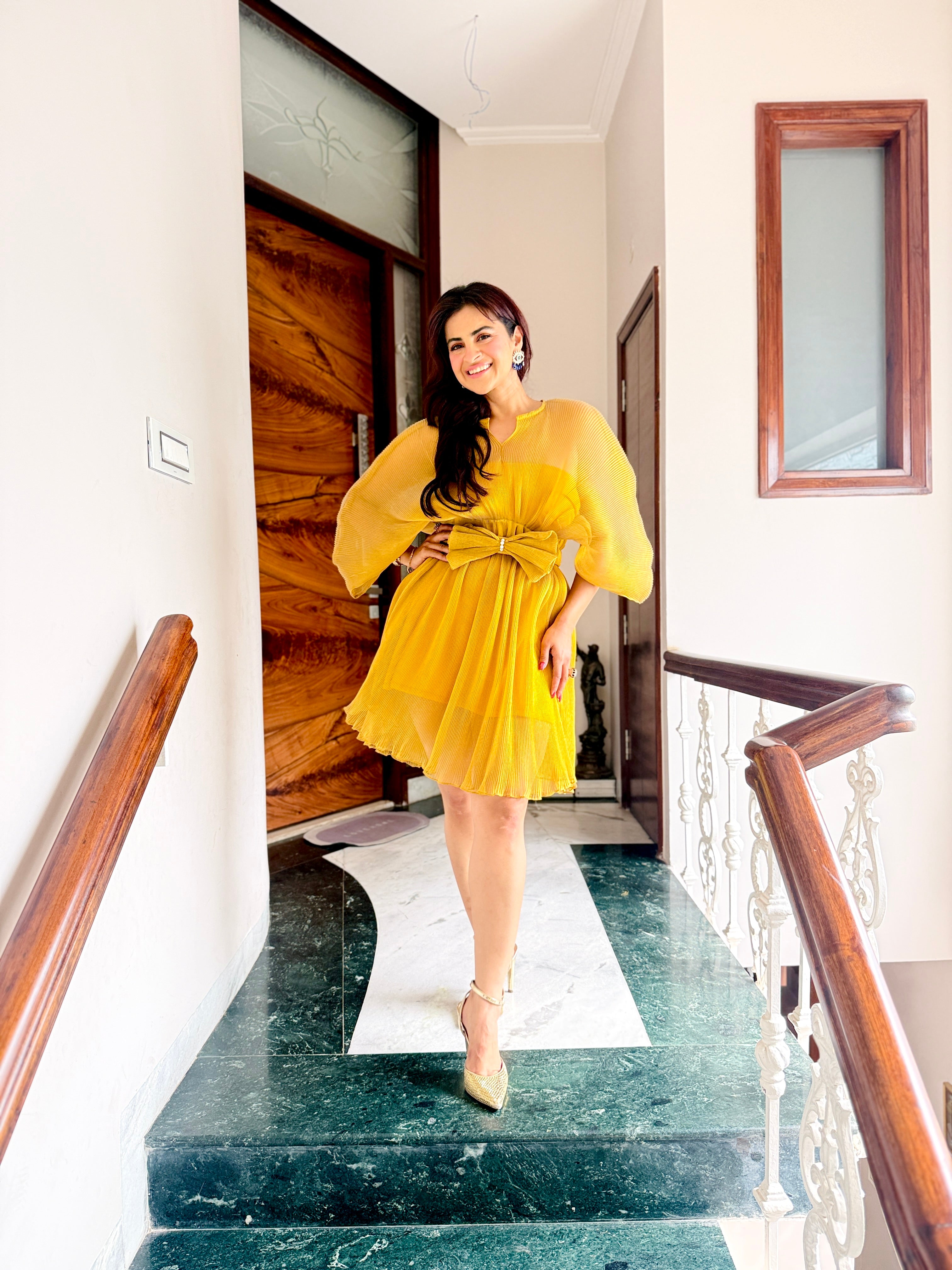 Sunshine Bloom Moon Dress in Golden