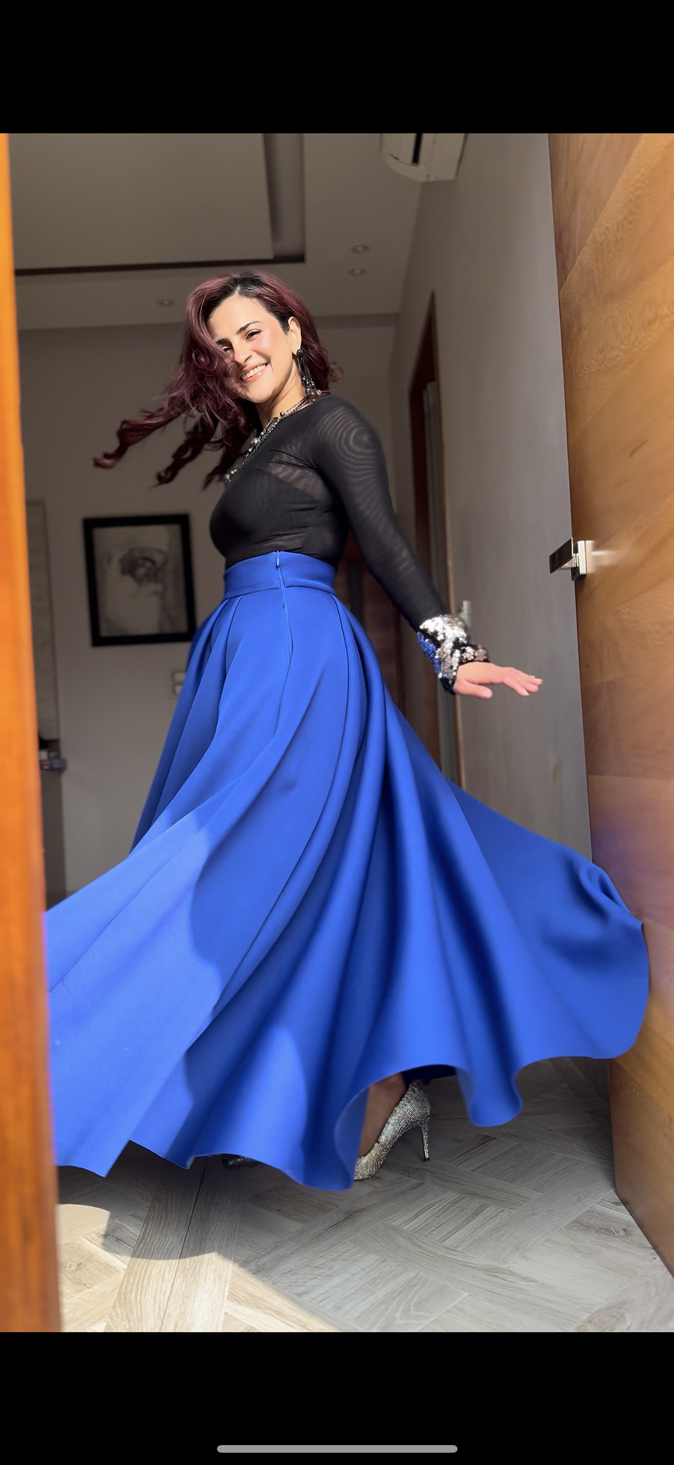 Neoprene blue skirt