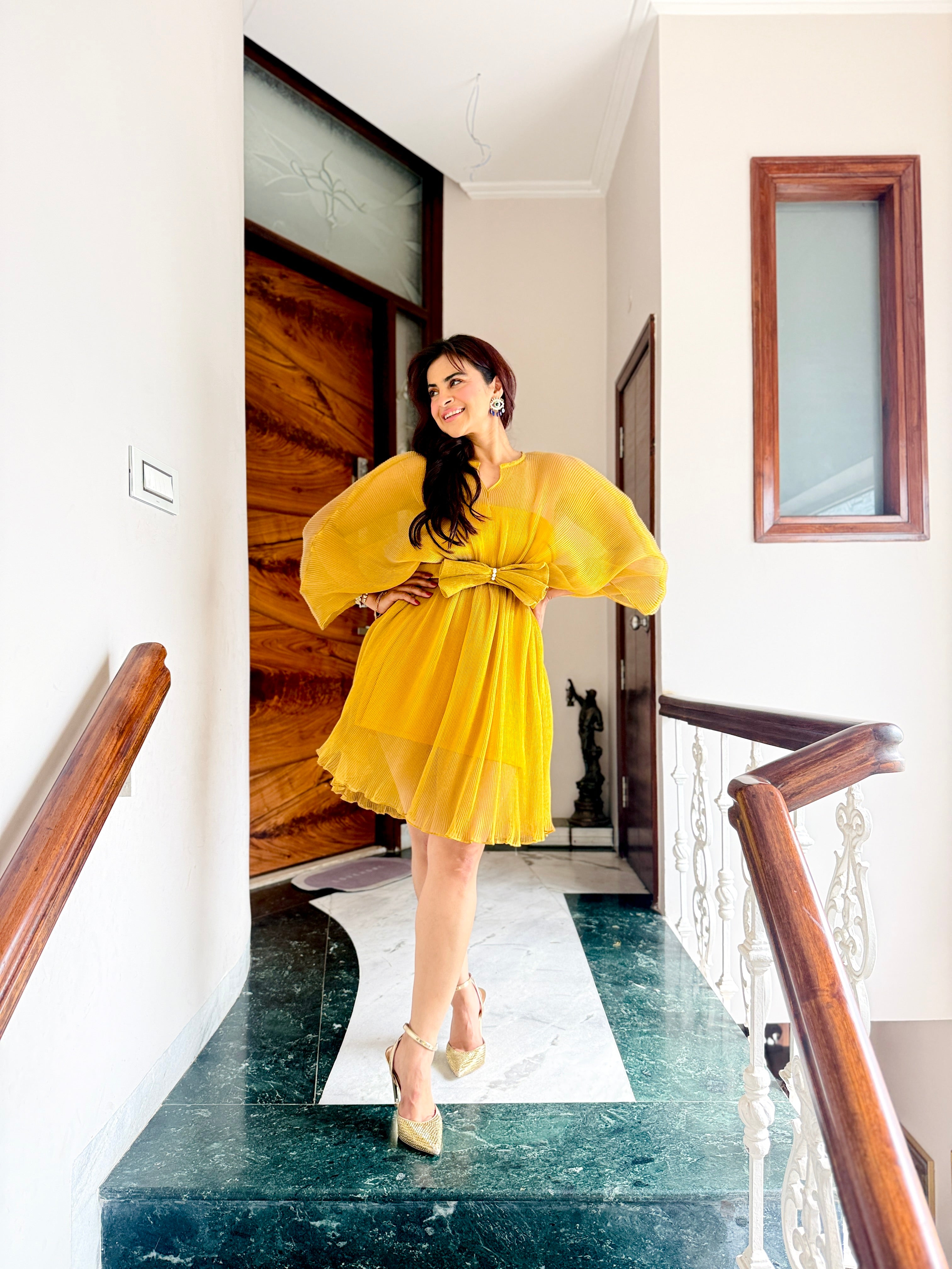 Sunshine Bloom Moon Dress in Golden