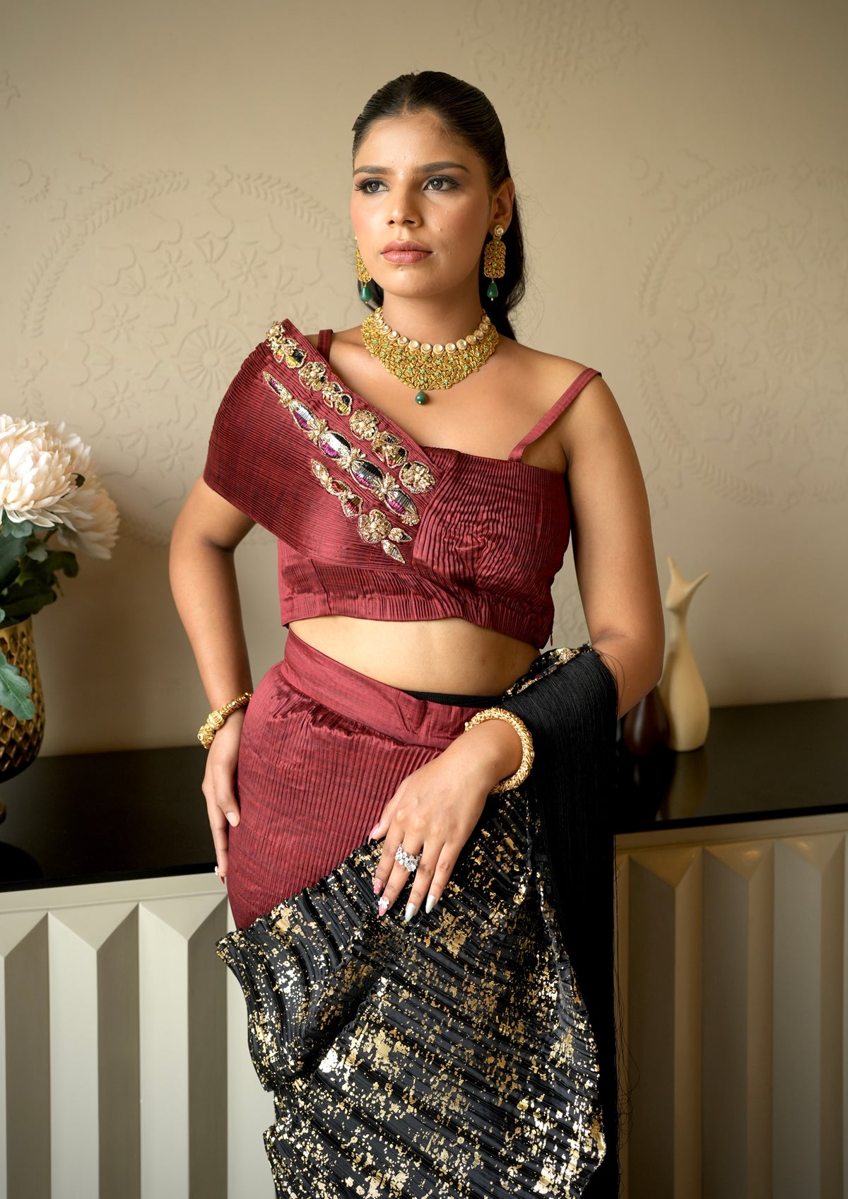 Nazakat saree with Embroidered Blouse