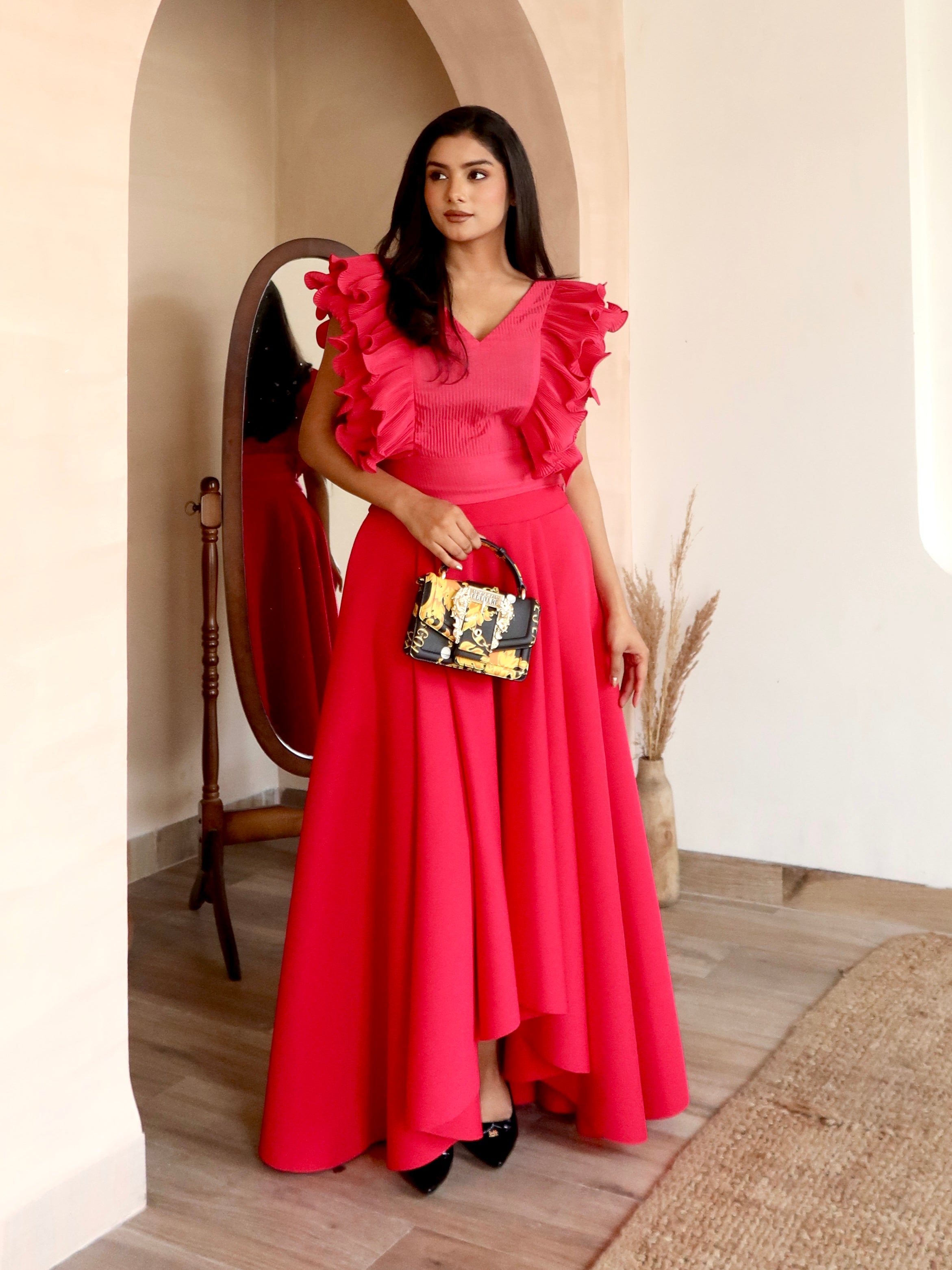 Rose Ruffle Affair Set in Pink and Red