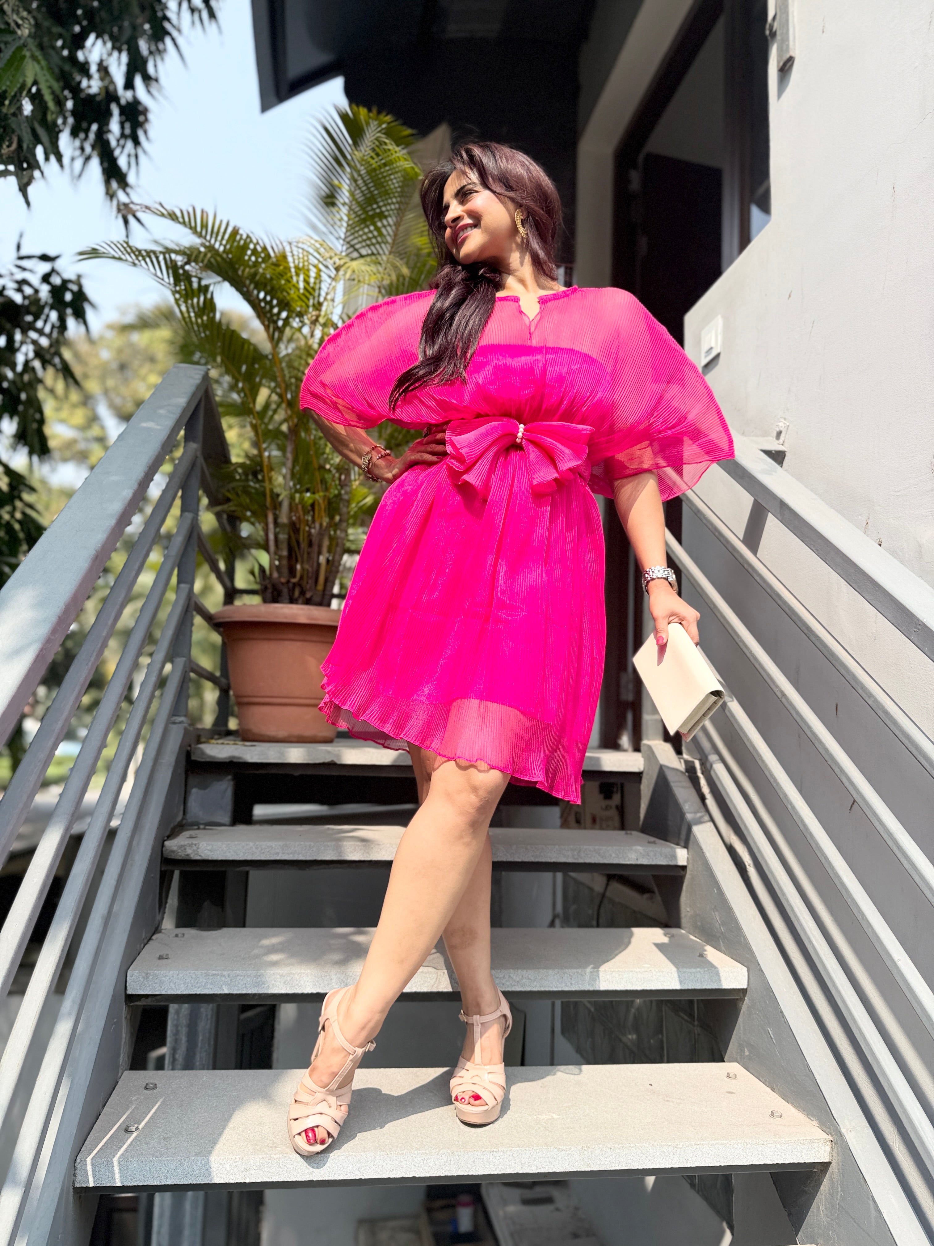 Blush Flame Moon Dress in Pink