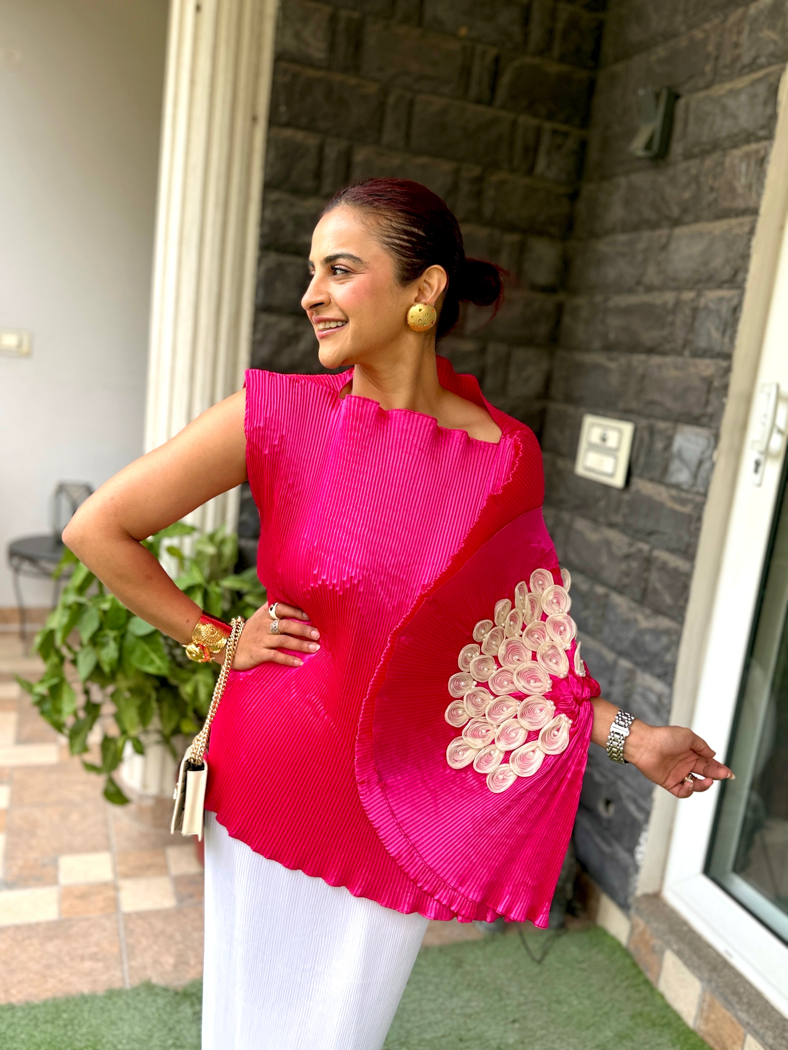 Fushia Flair Lunar Bloom Top in Pink