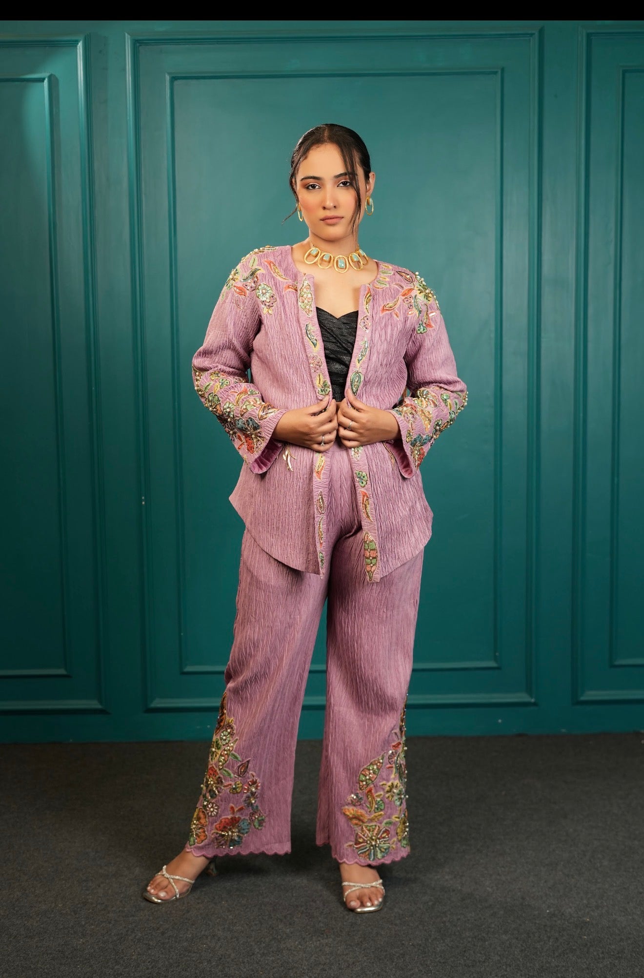 Gulnaar Embellished DENIM CO ORD SET