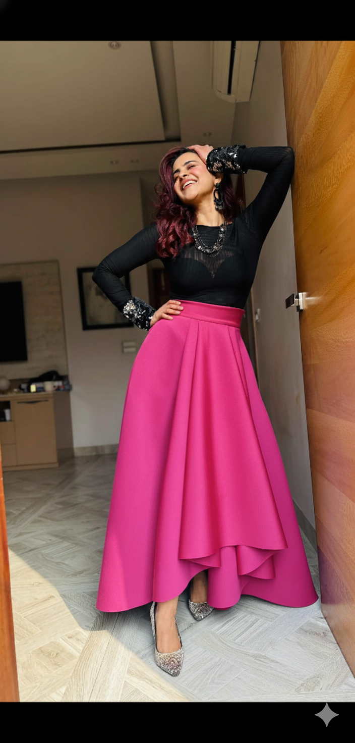 Bubblegum Pink neoprene  skirt