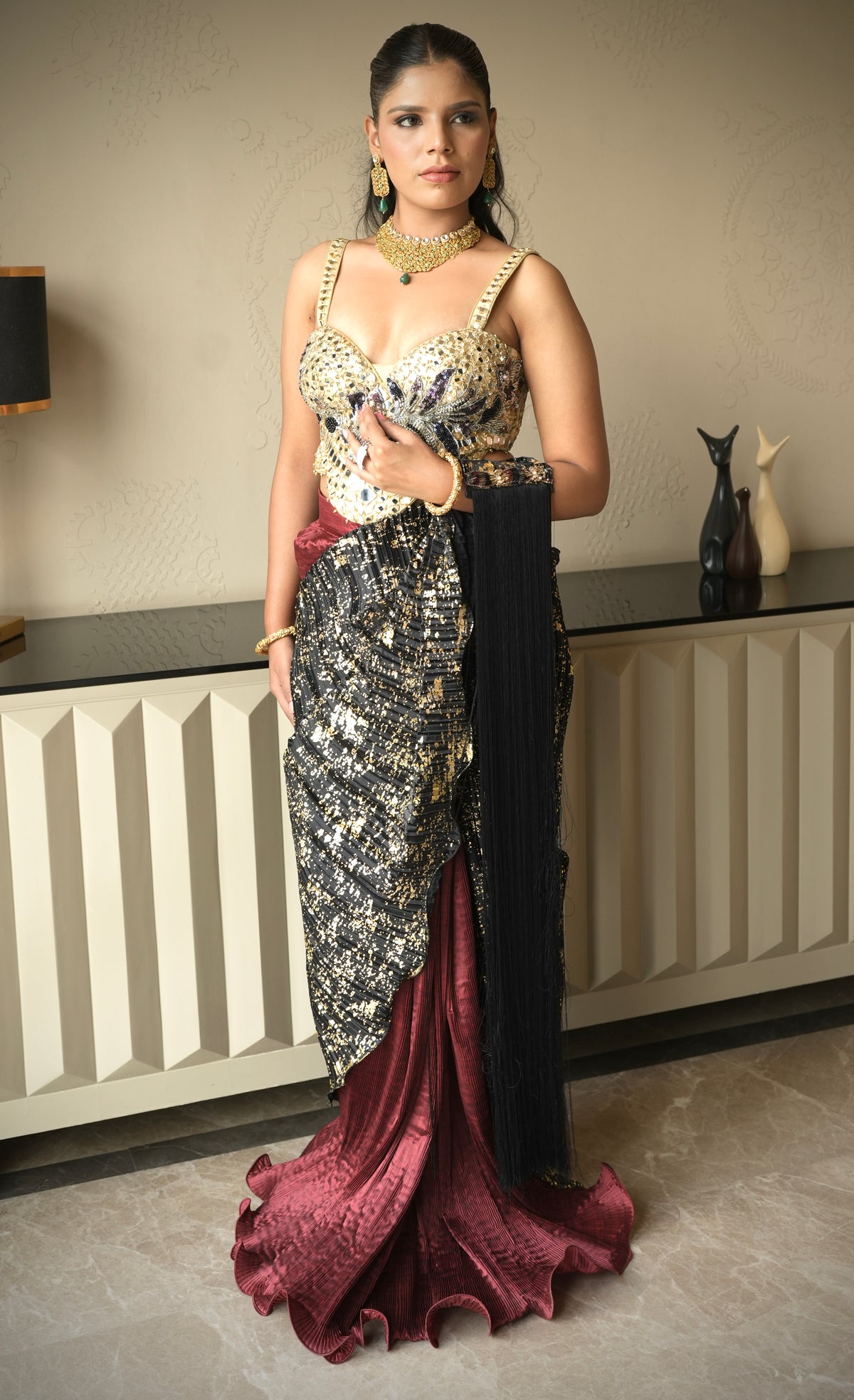 Nazakat Saree with Corset Blouse