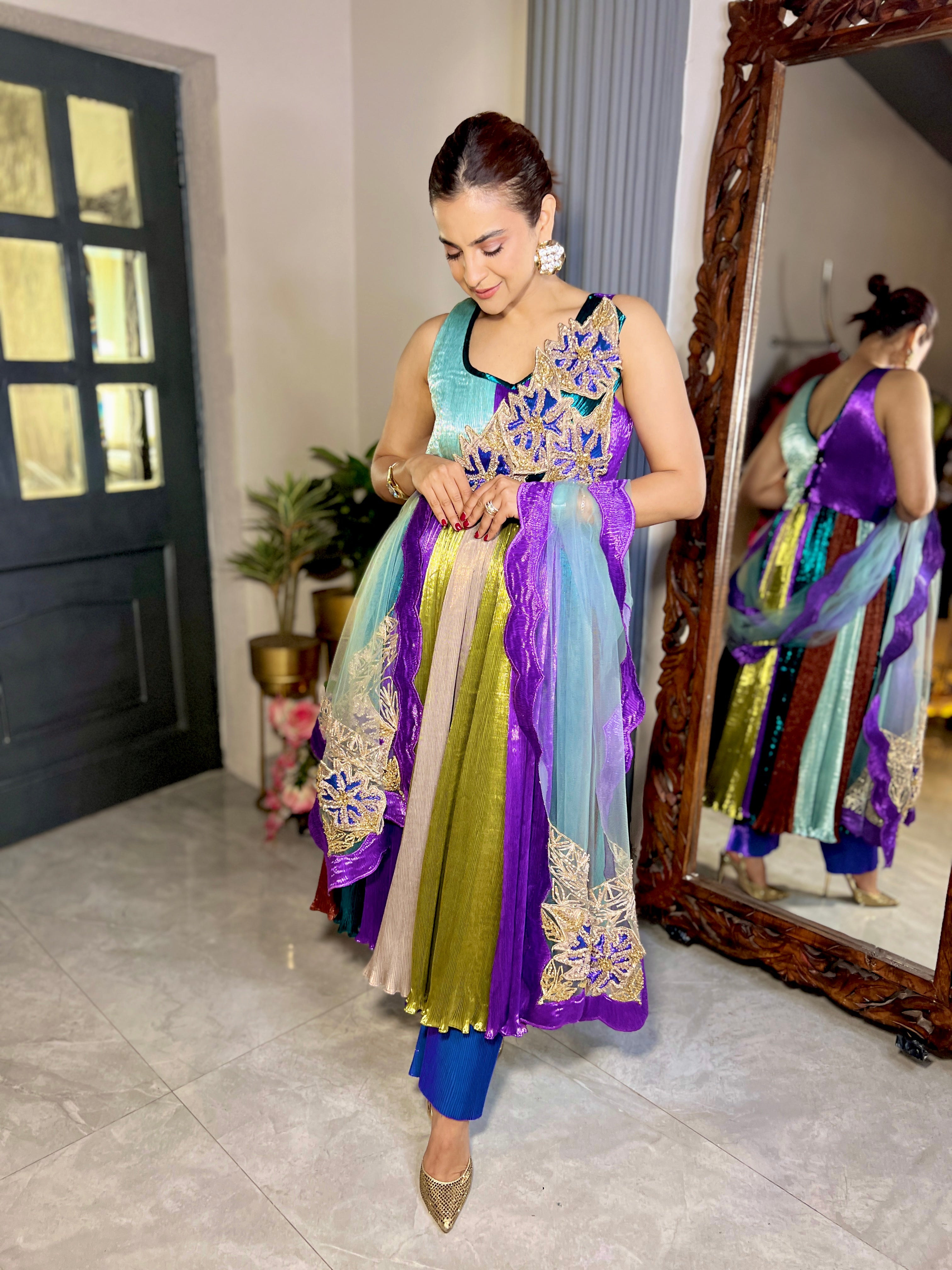 Multi-color Zuri embroidered Anarkali