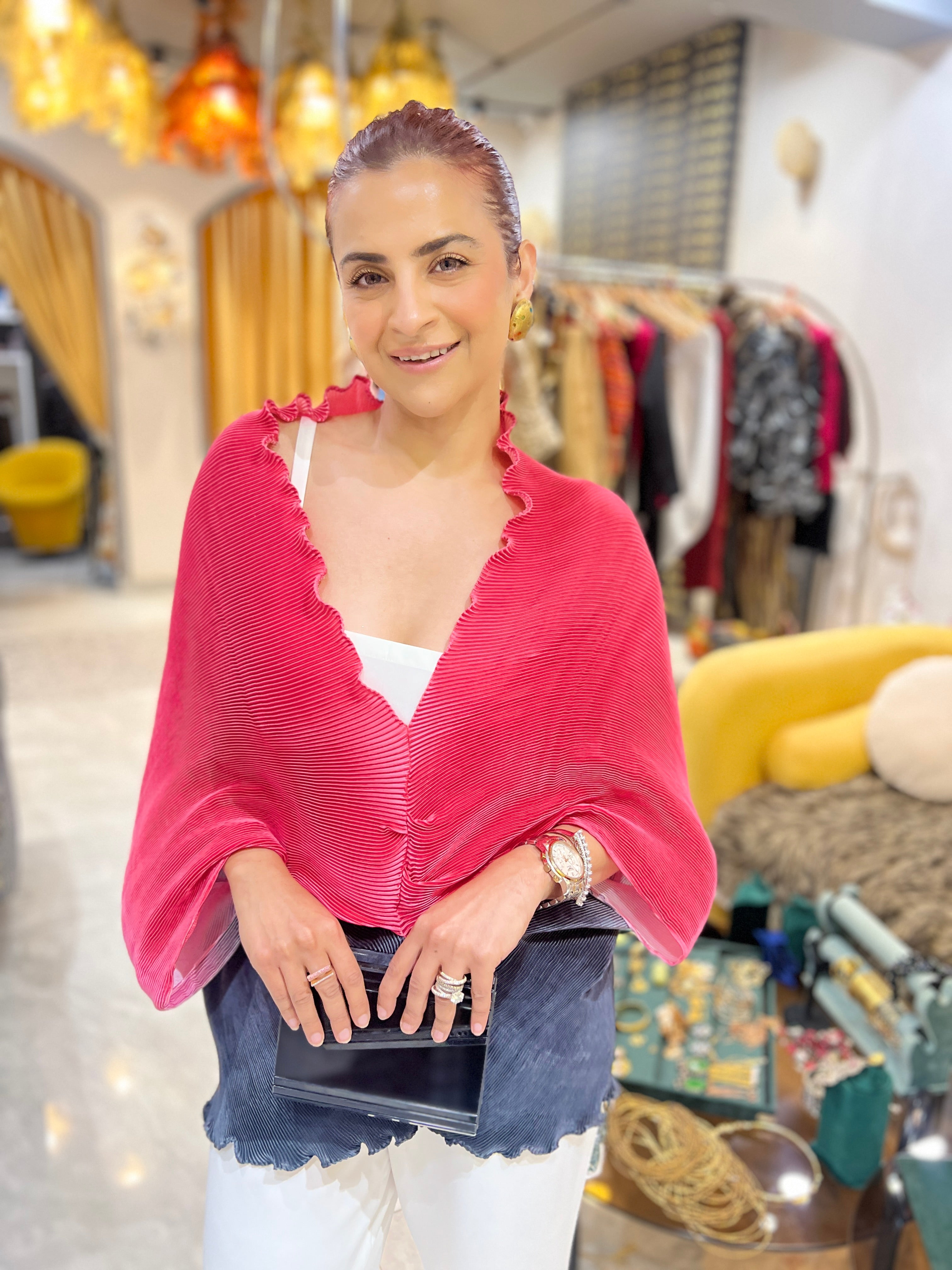 Pink black ombré cover up top