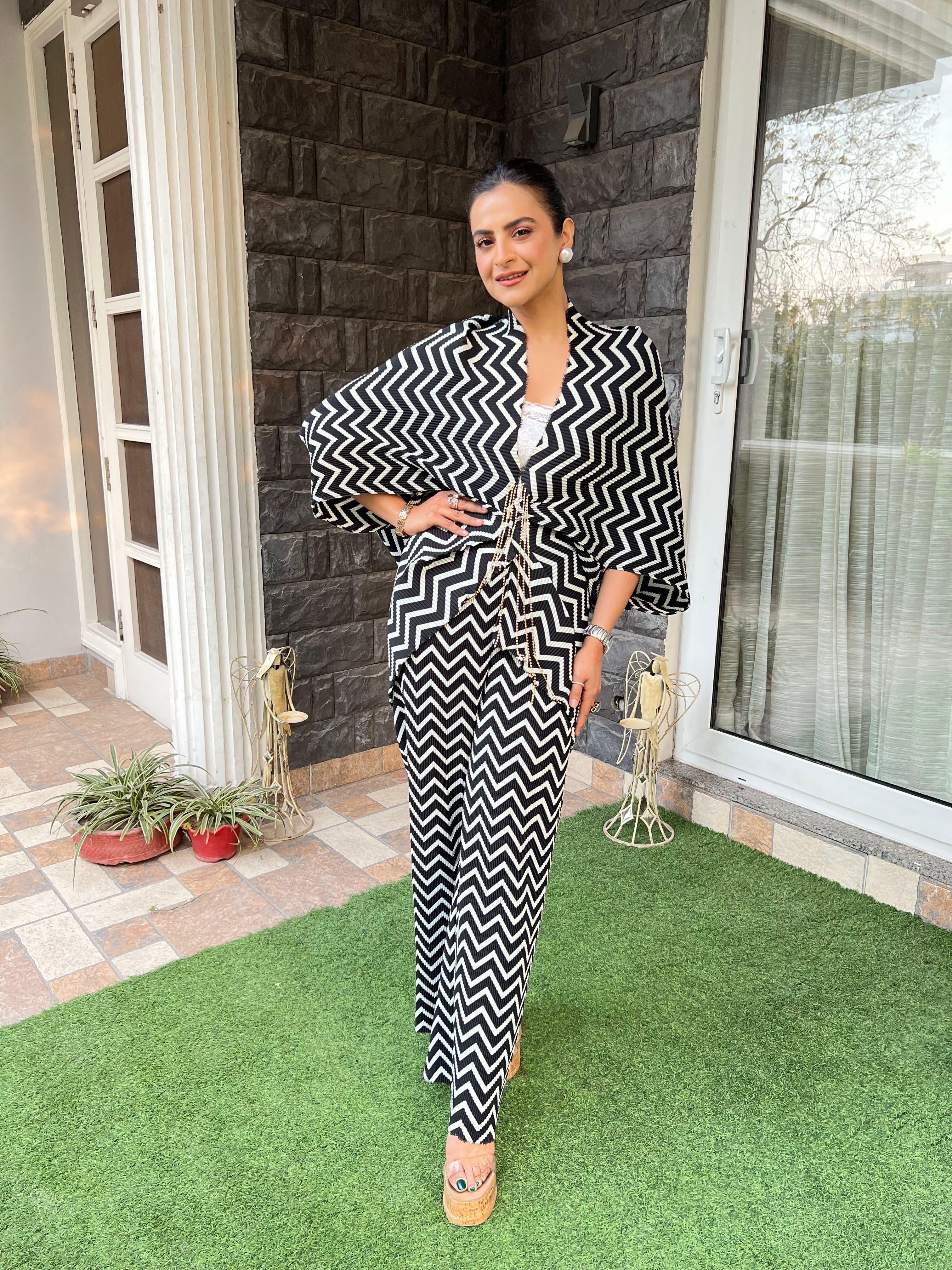 Chevron  with embellishment Pant Set