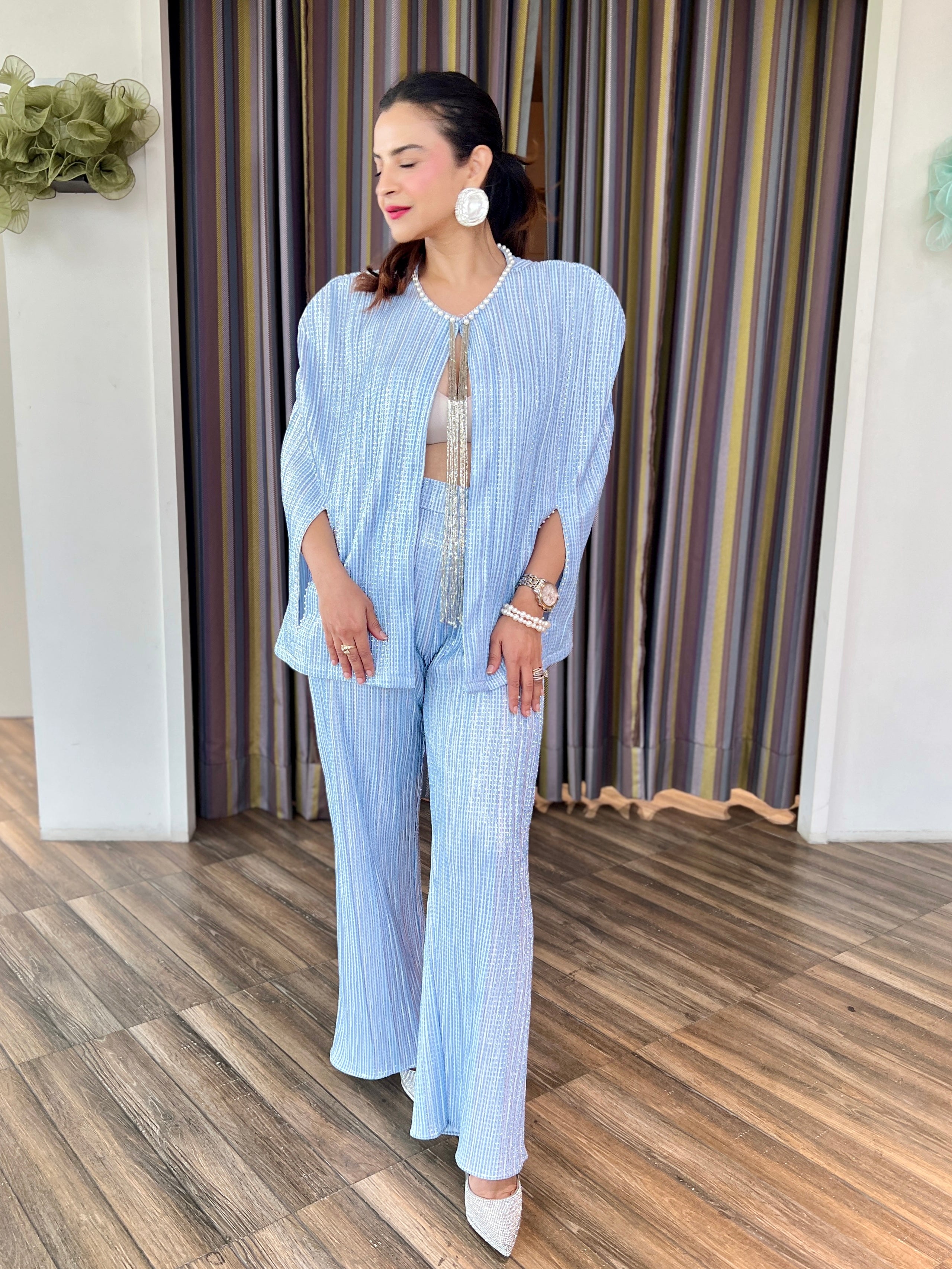 Blue Shimmer Cape set