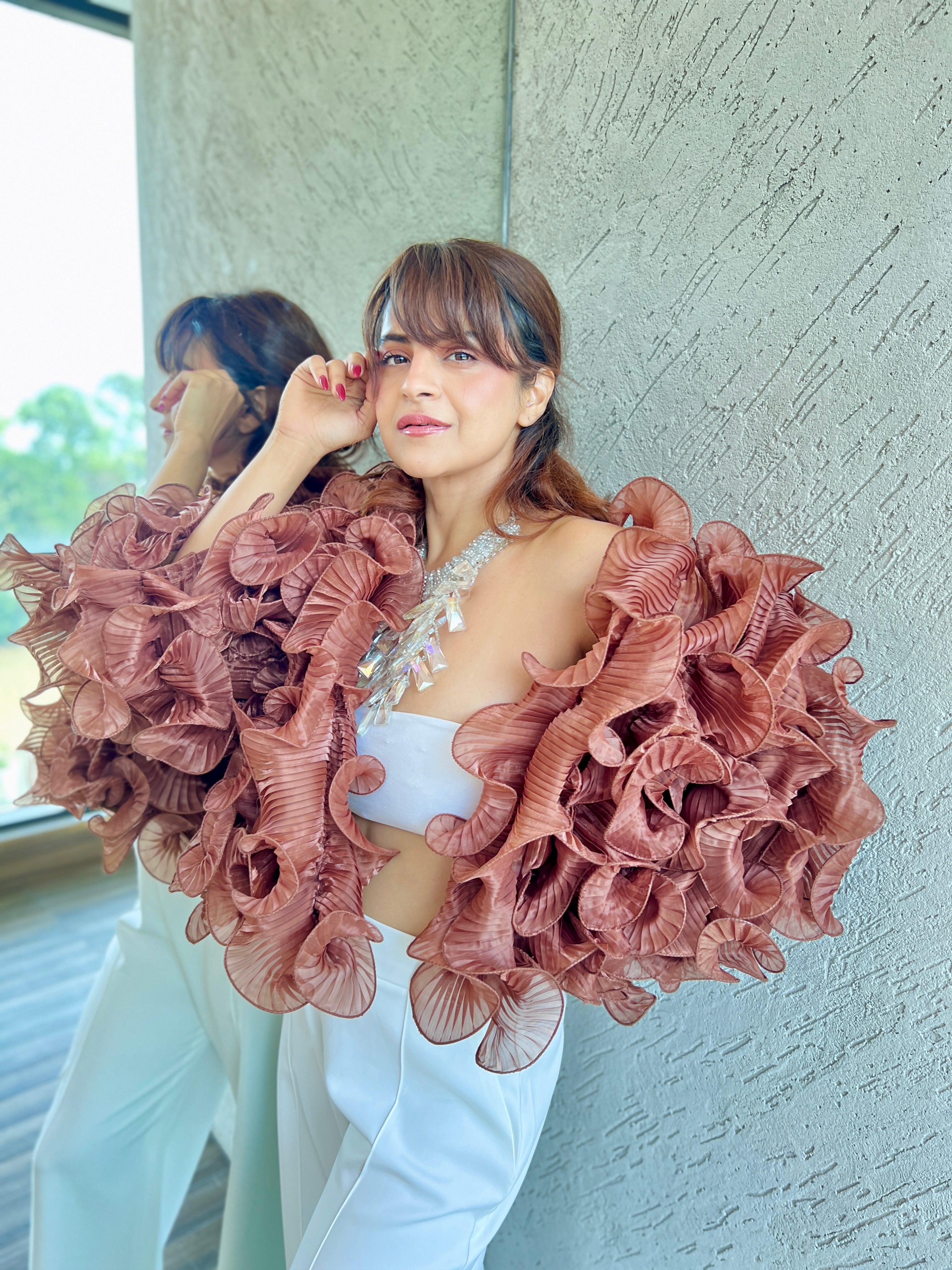 Chocolate Ruffle Cape