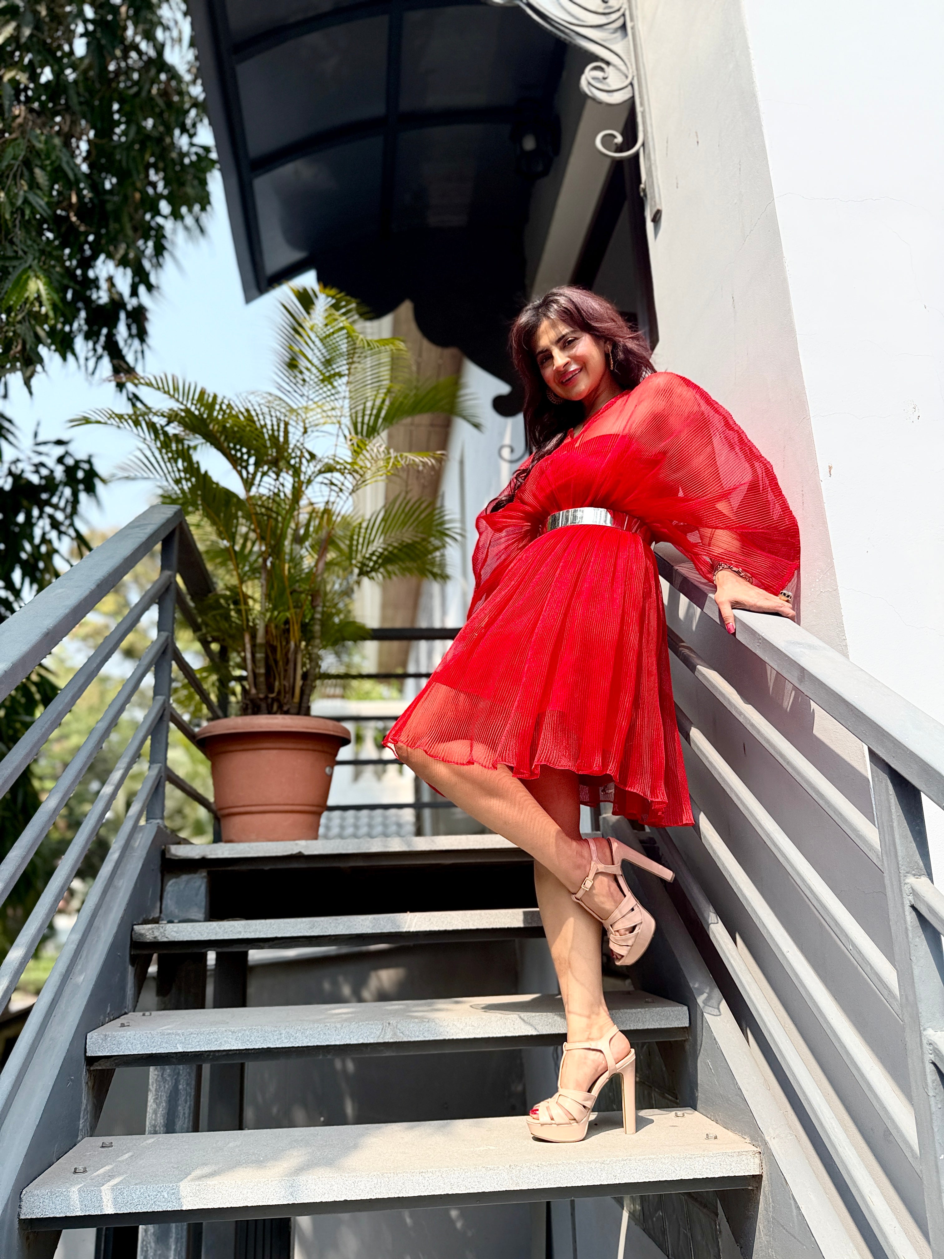 Scarlet Mist Moon Dress in Red