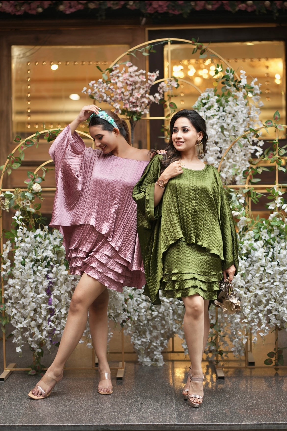 Opera mauve layered dress