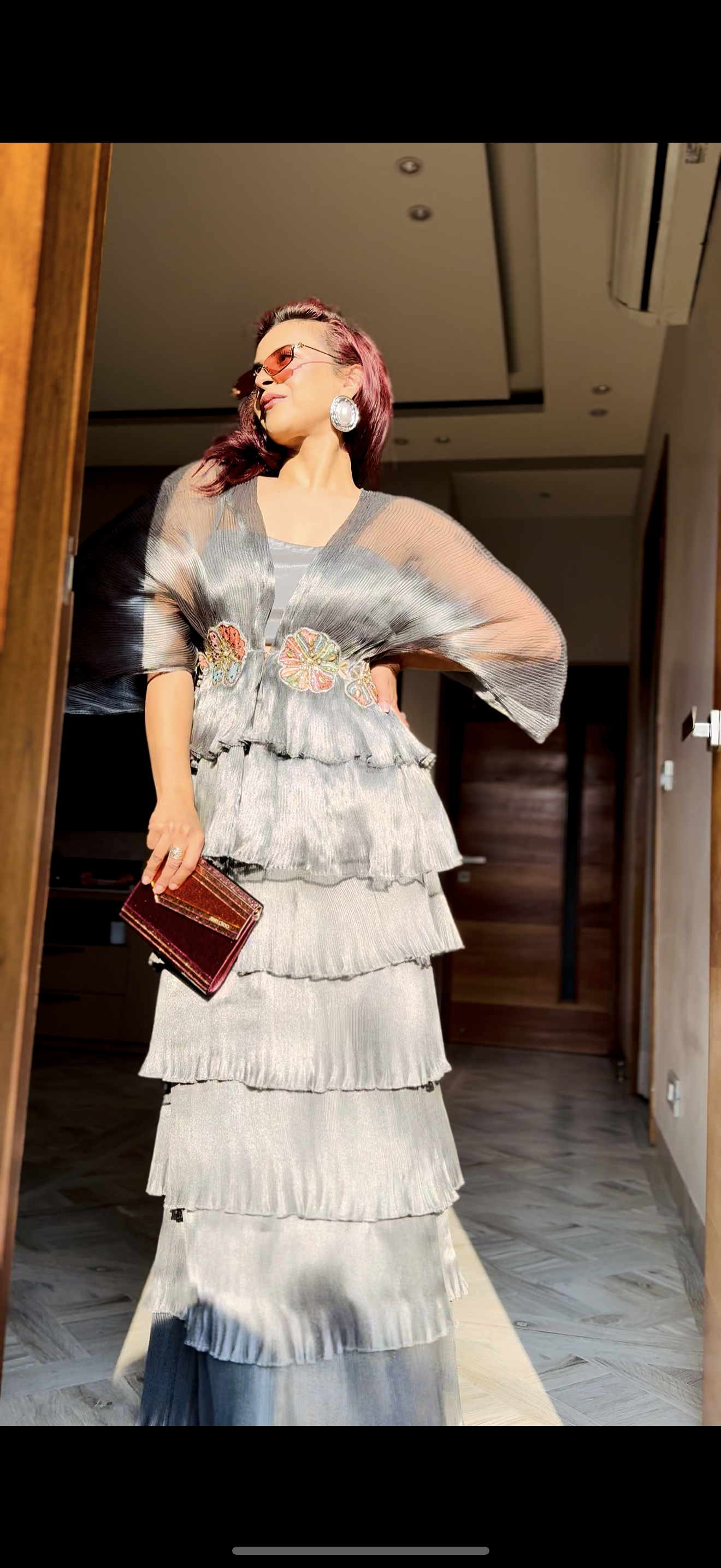 Silver embroidered moon with tutu skirt