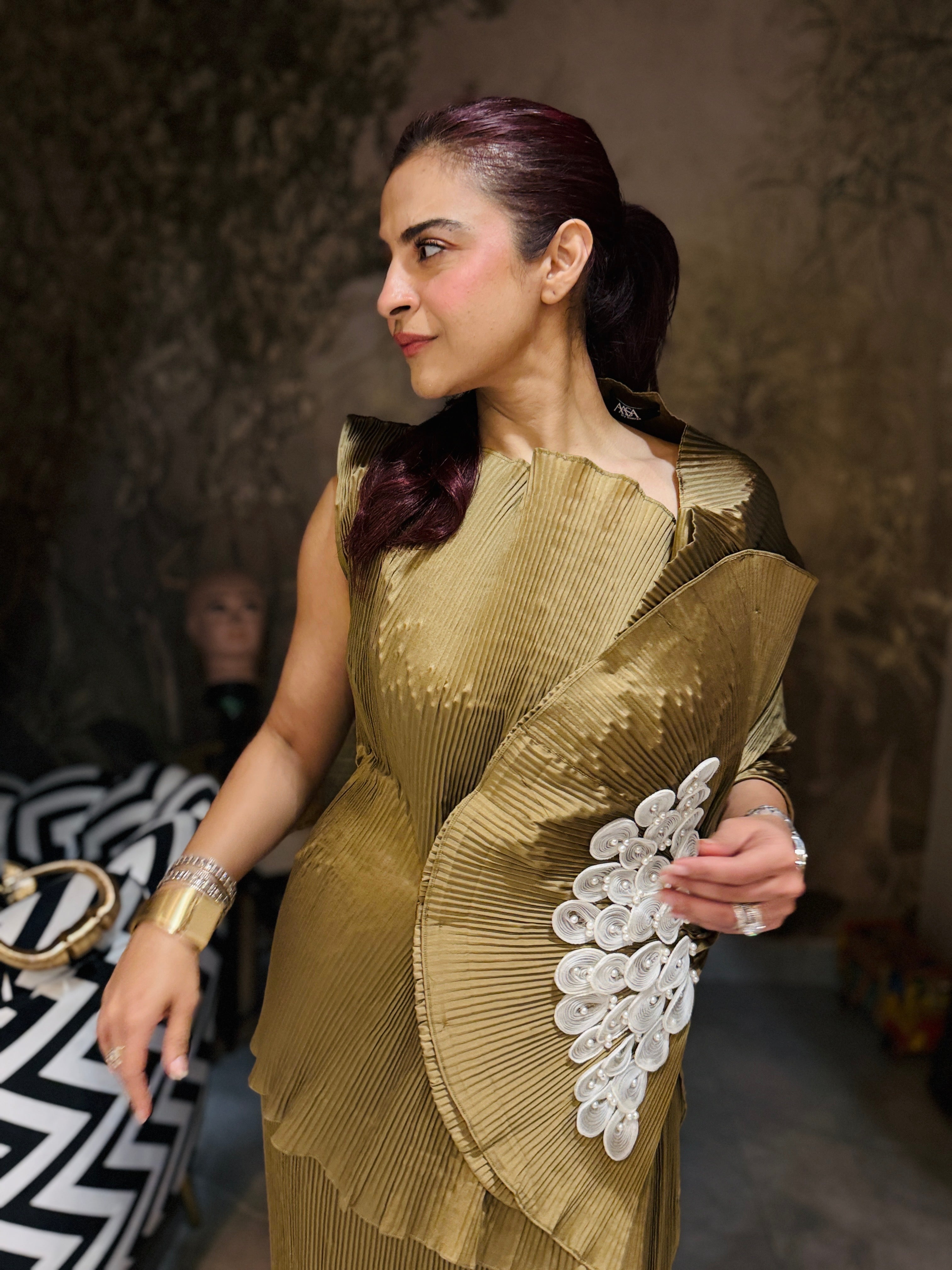 Olive Dusk Lunar Bloom Top in Olive