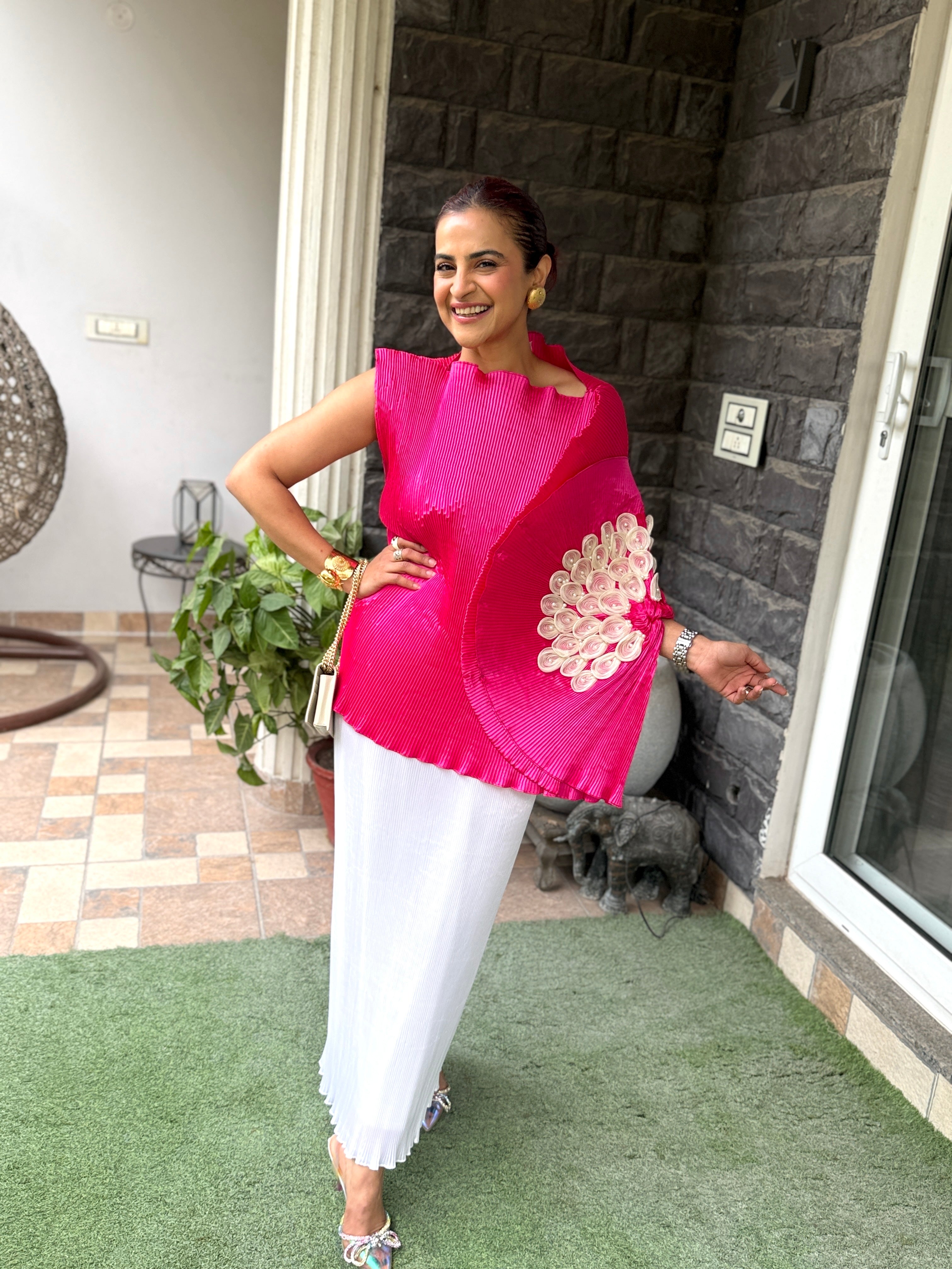 Fushia Flair Lunar Bloom Top in Pink