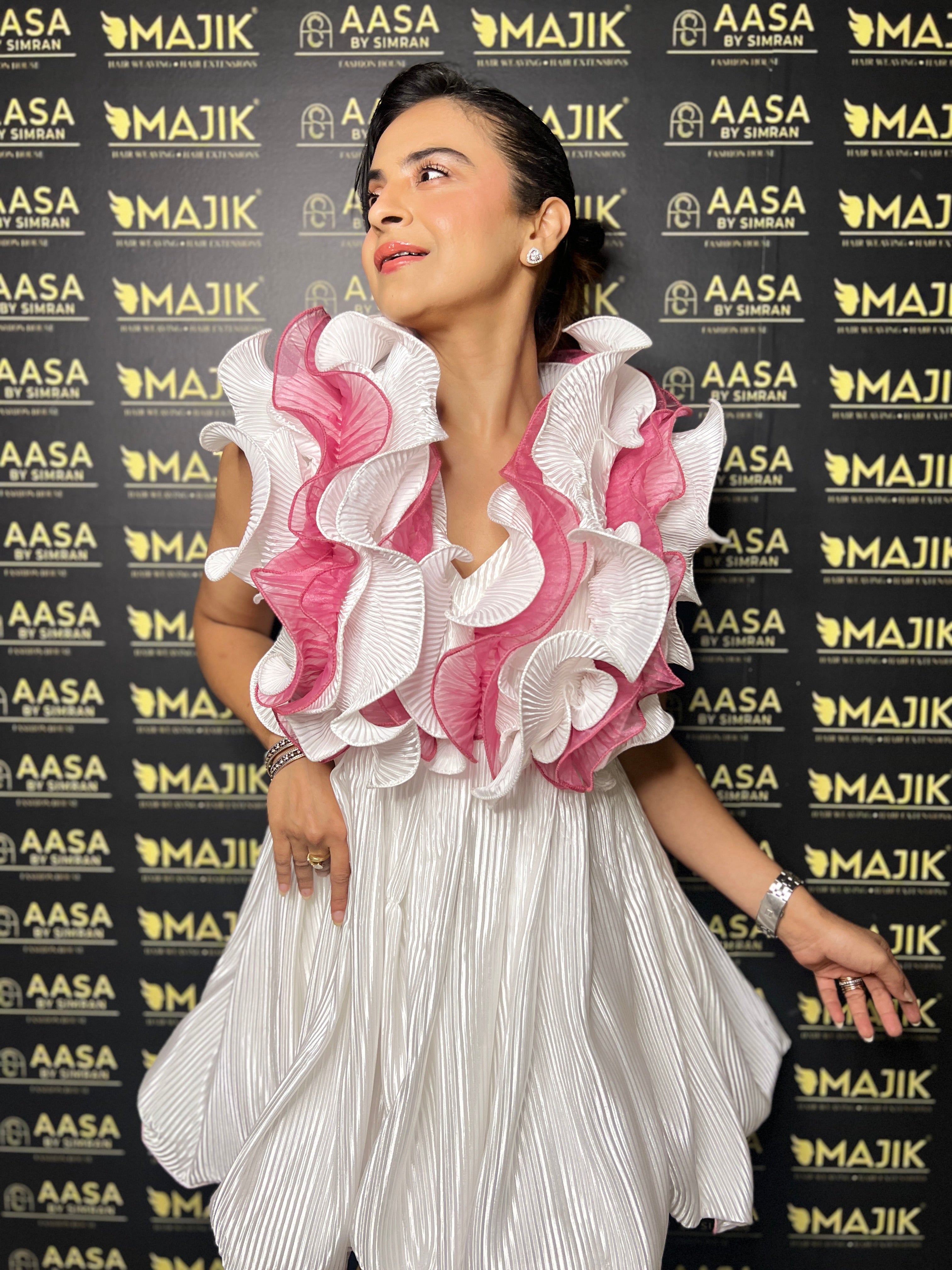 Ruffle dream dress in ethereal