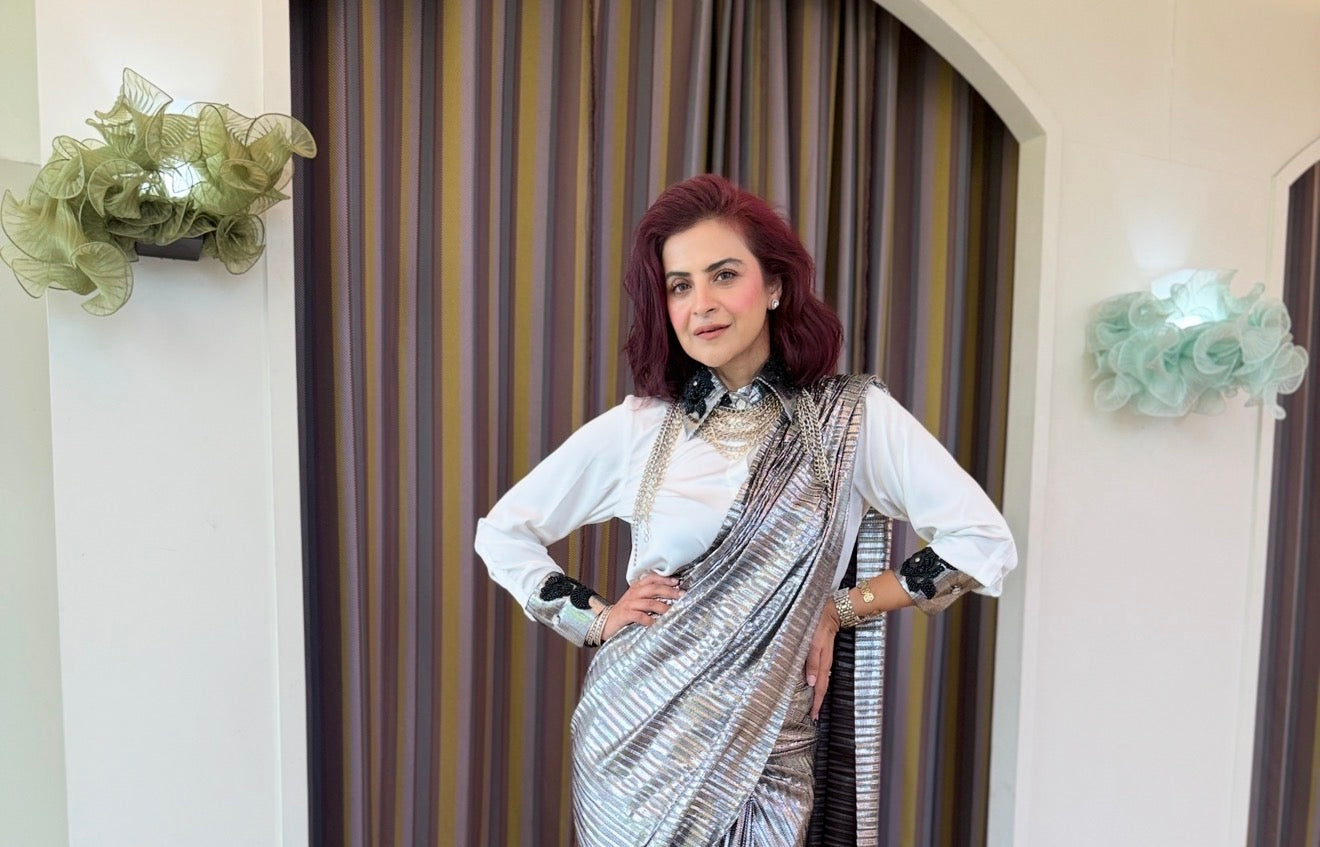 white armani shirt with silver foil emb