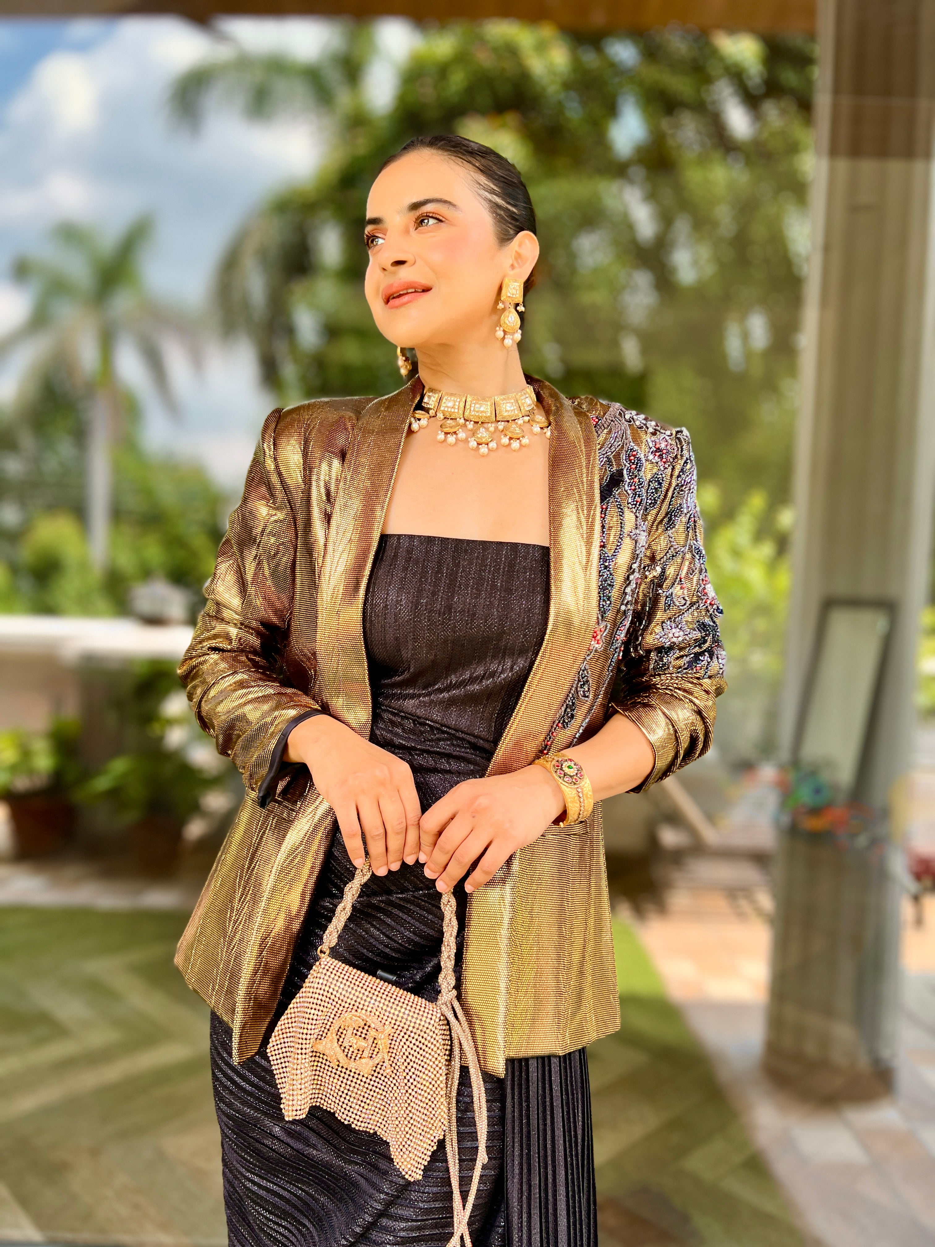 Renaissance Gold Foil Zuri blazer