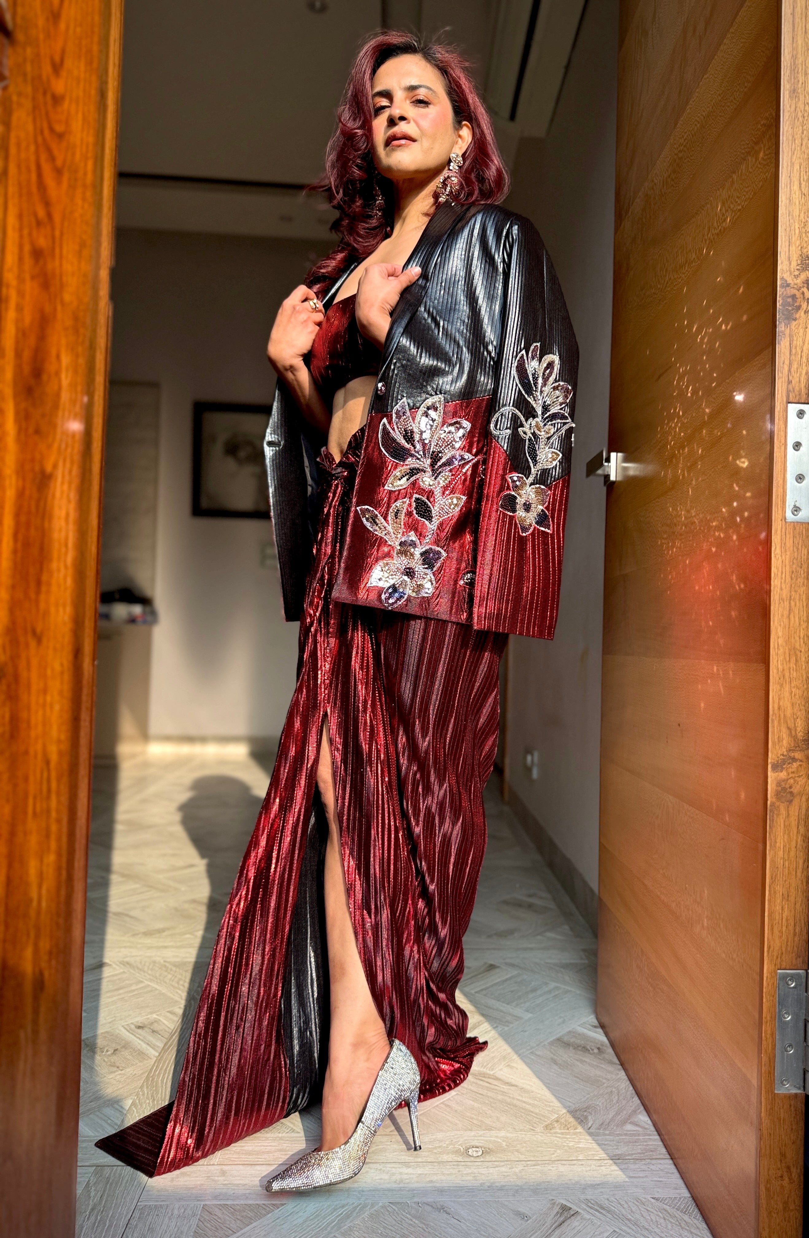 Rouge Obsidian Power Blazer  in Red and Black