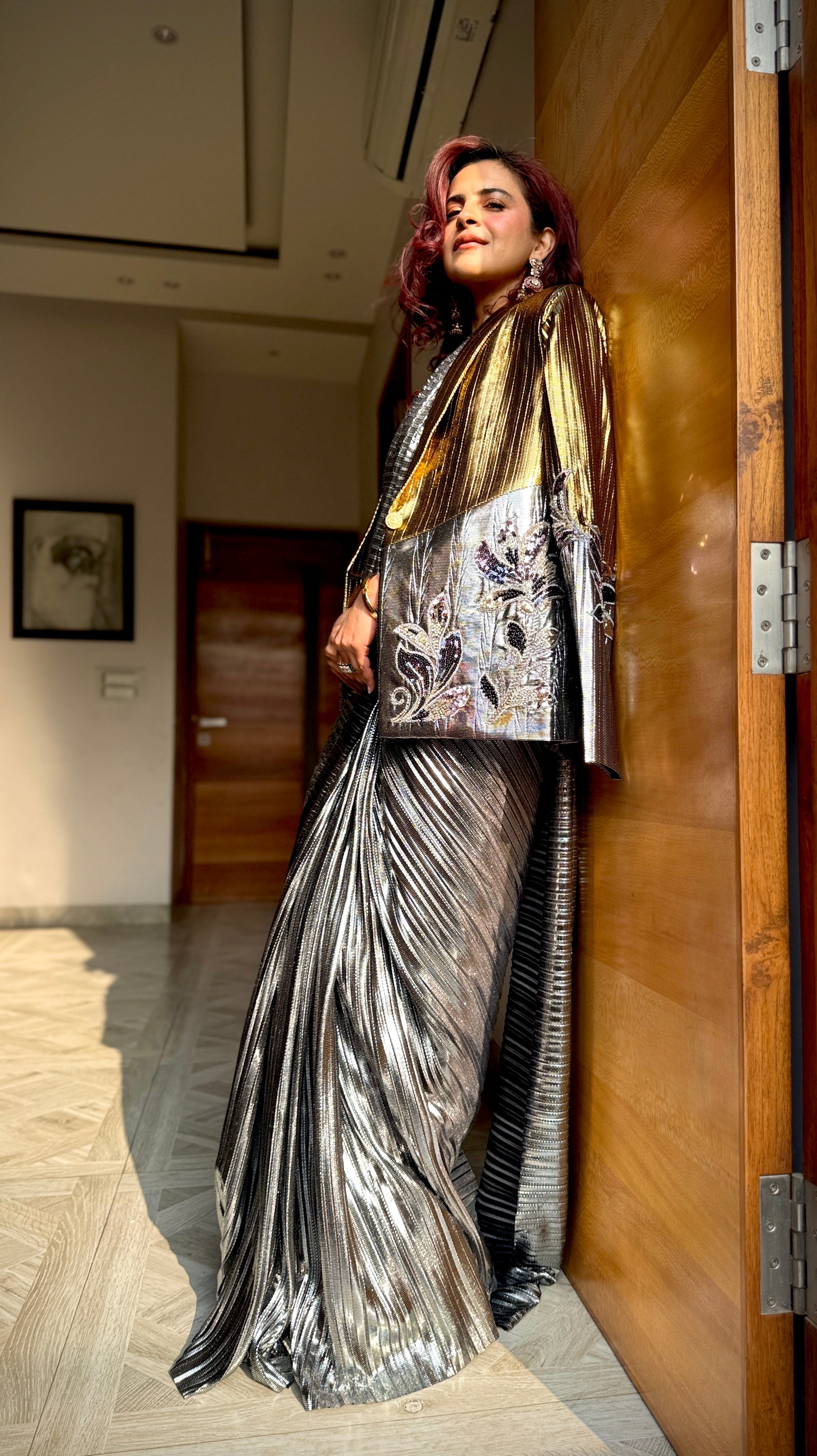 Aurora Alloy Power blazer with Saree