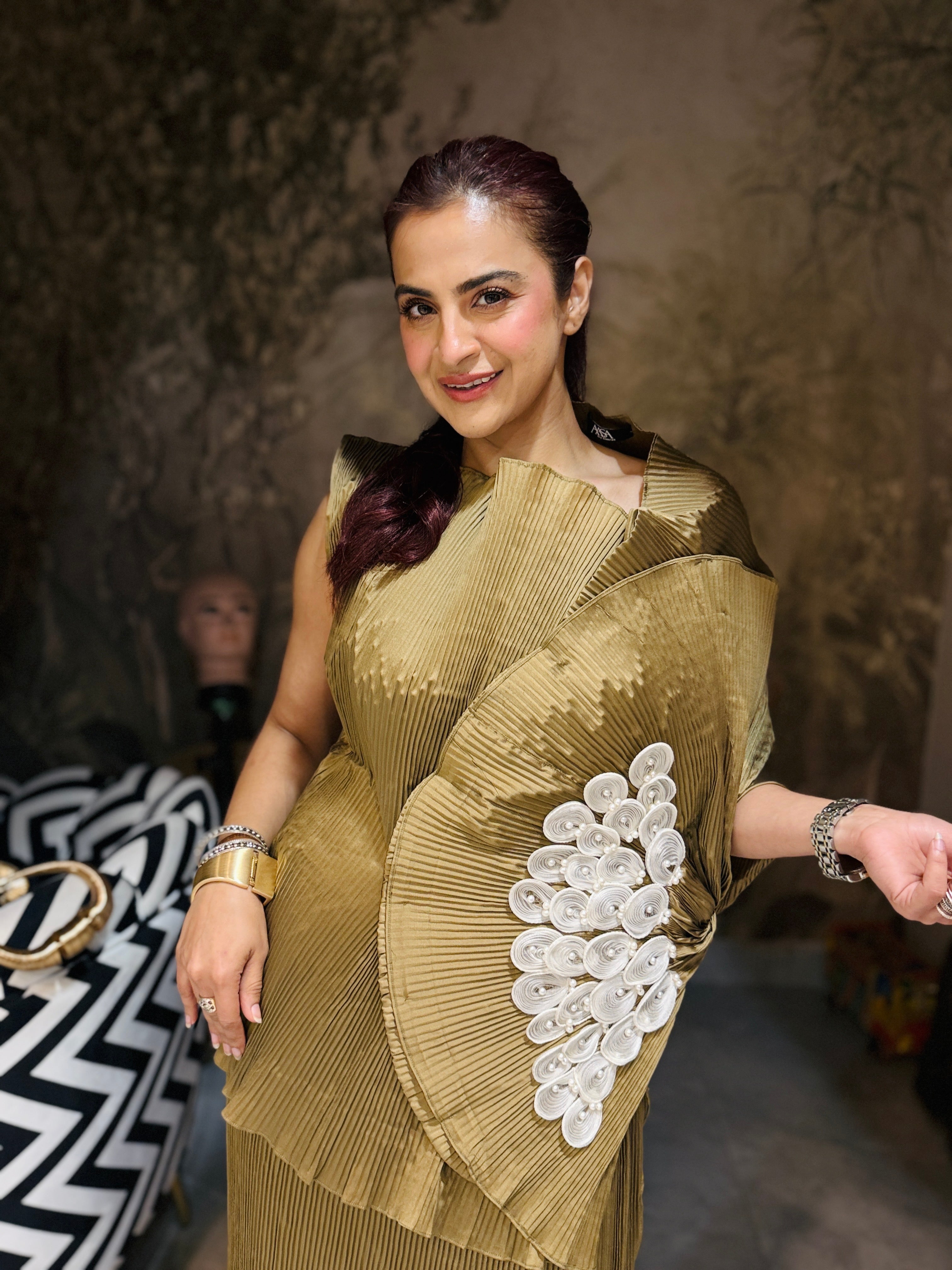 Olive Dusk Lunar Bloom Top in Olive