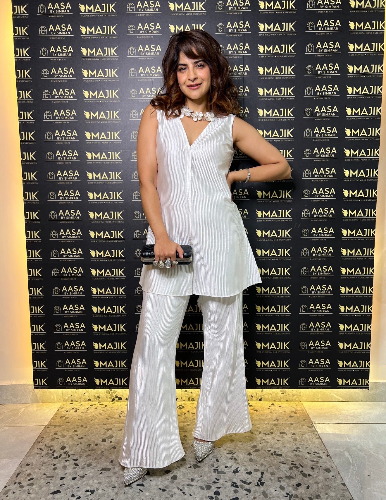 Pearl white  pants Set in Vintage Era