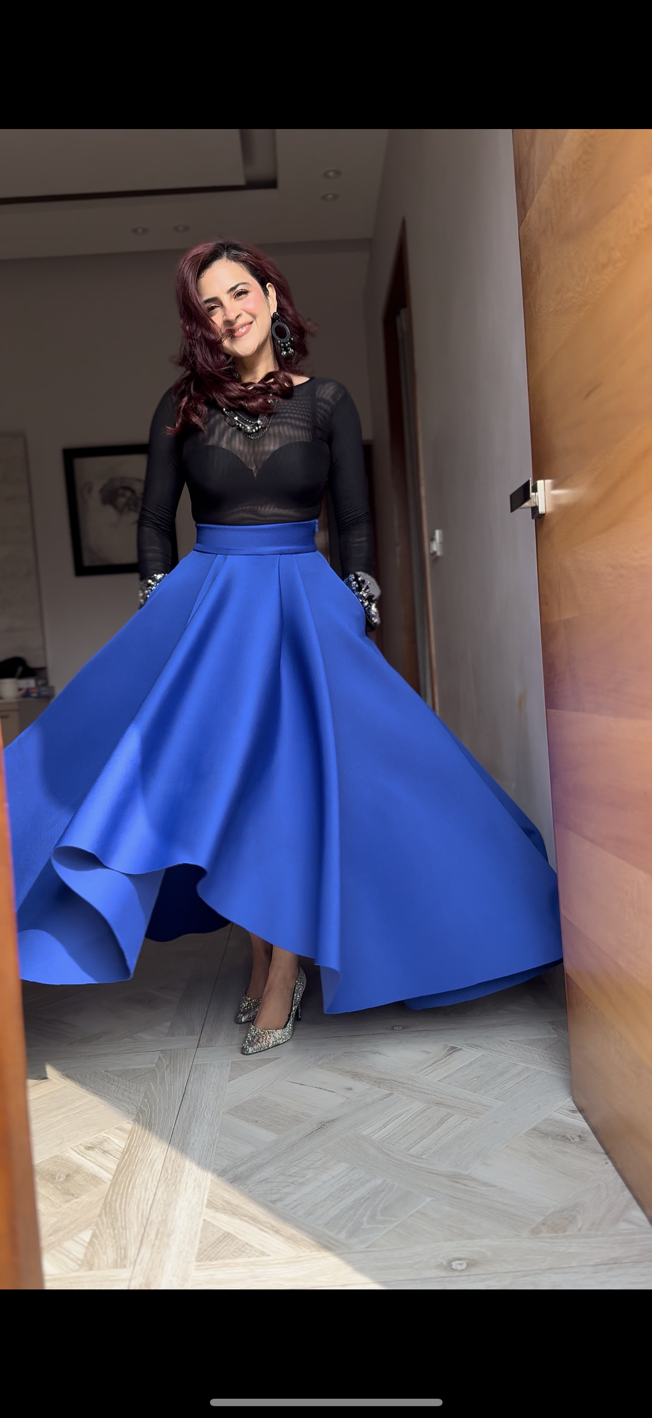 Neoprene blue skirt